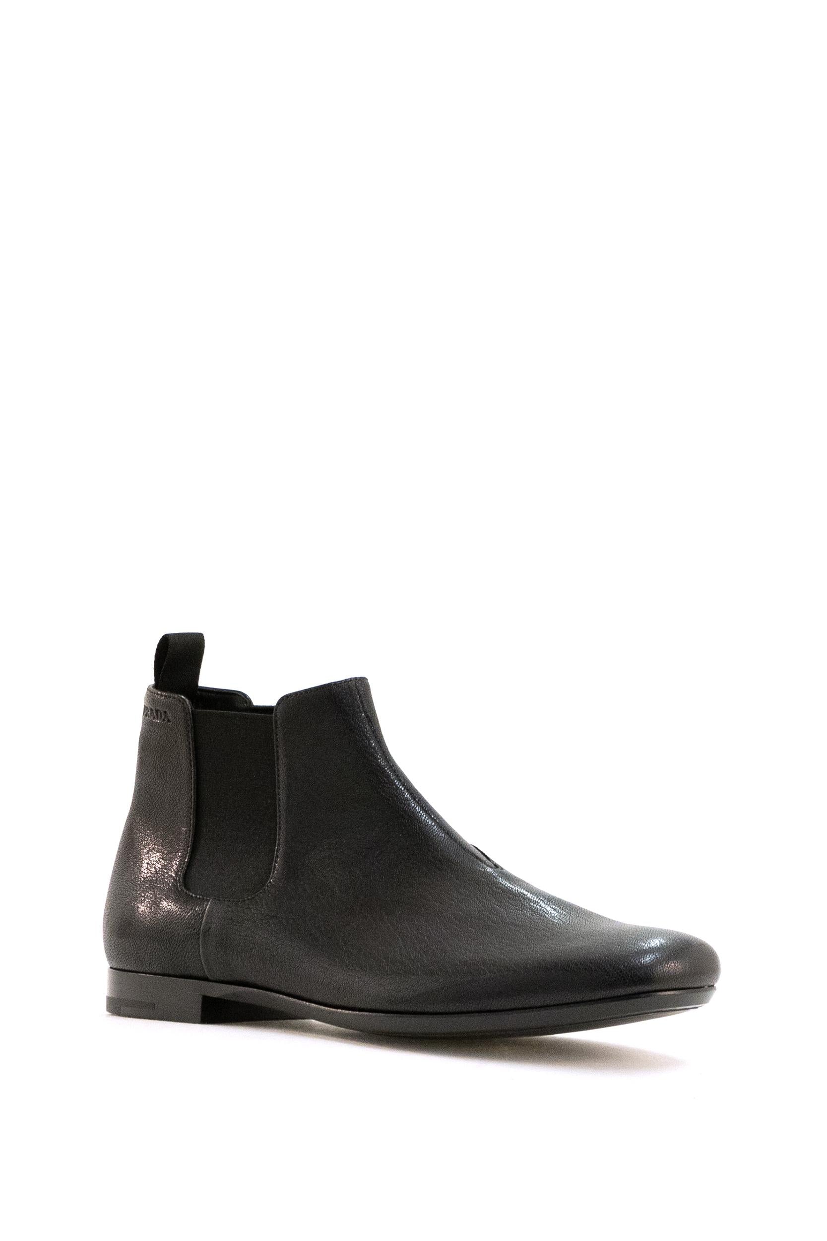 Chelsea Boots in pelle di colore nero<BR/> 2TF036 F X000 3ACM F0002 PRADA