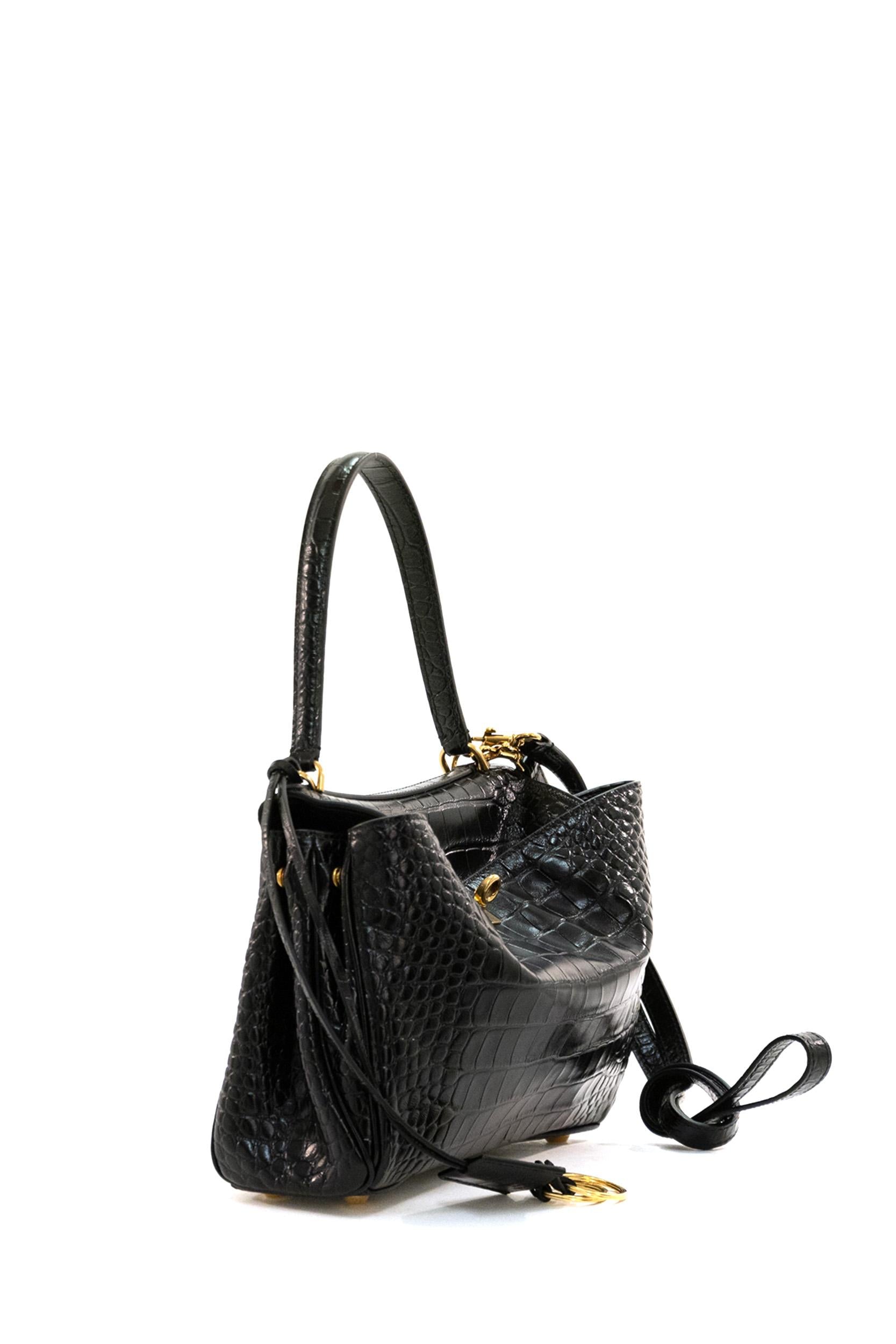 Borsa Rodeo Piccola in pelle stampa cocco colore nero 789779 2AA5L 1000 BALENCIAGA