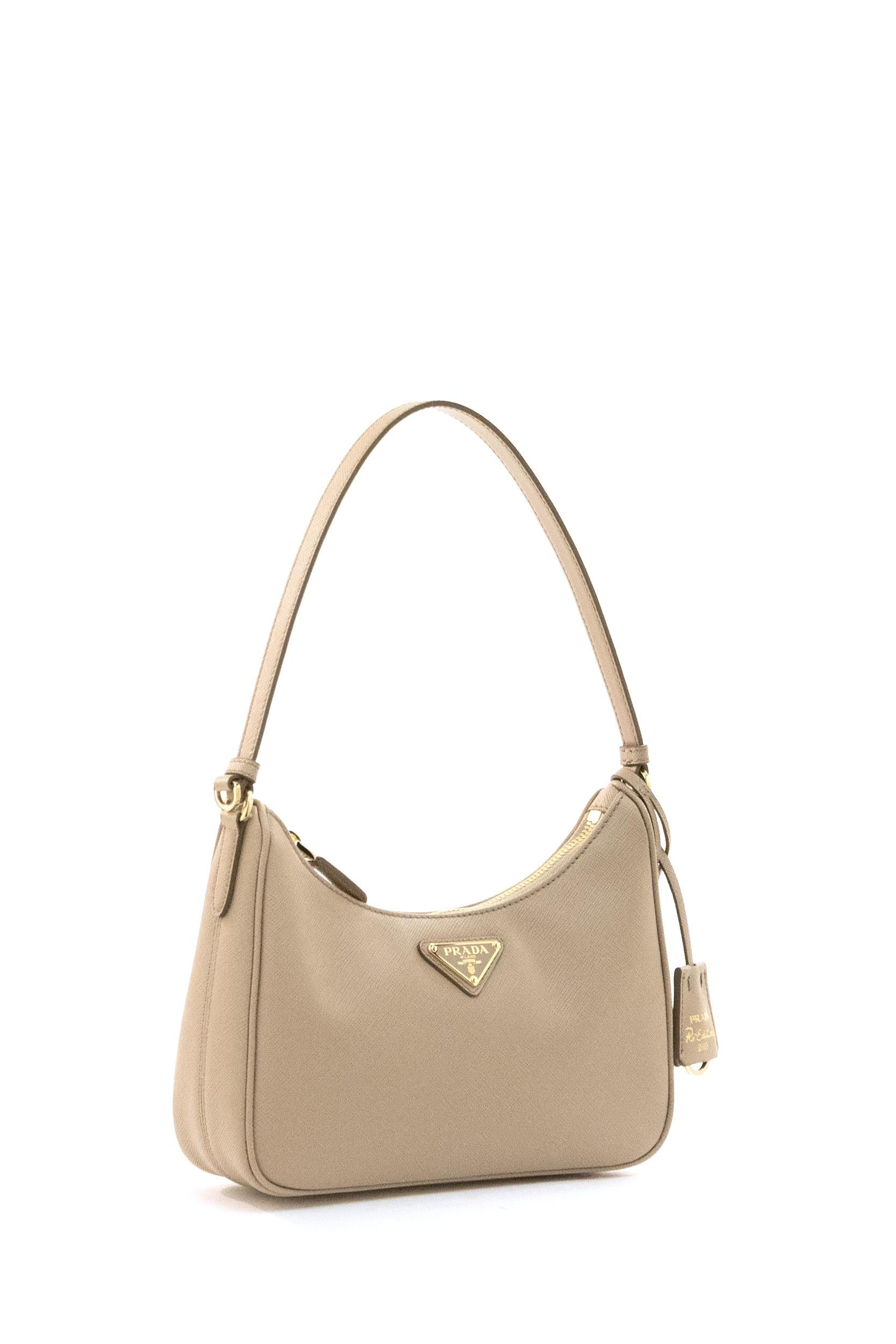 Borsa Prada Re-Edition 2005 mini in Saffiano color beige<BR/> 1N204W NZV F0MUH PRADA