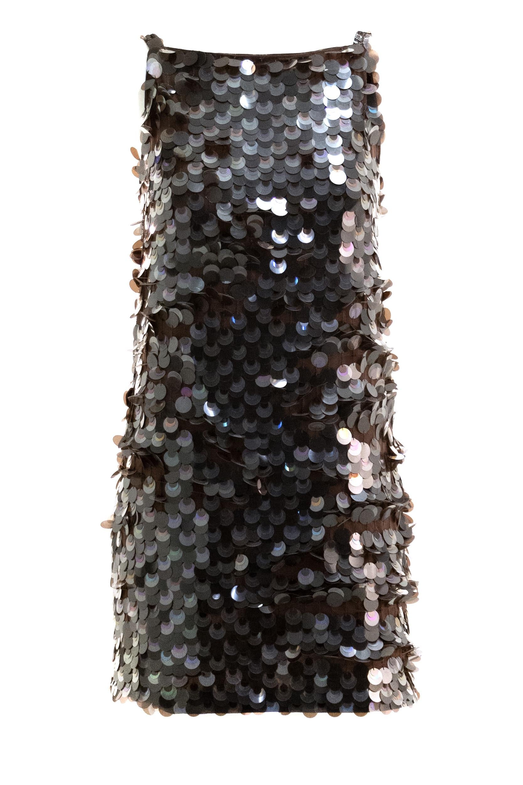 Abito full paillettes di colore marrone<BR/> GROUP-D722573 808 P.A.R.O.S.H.