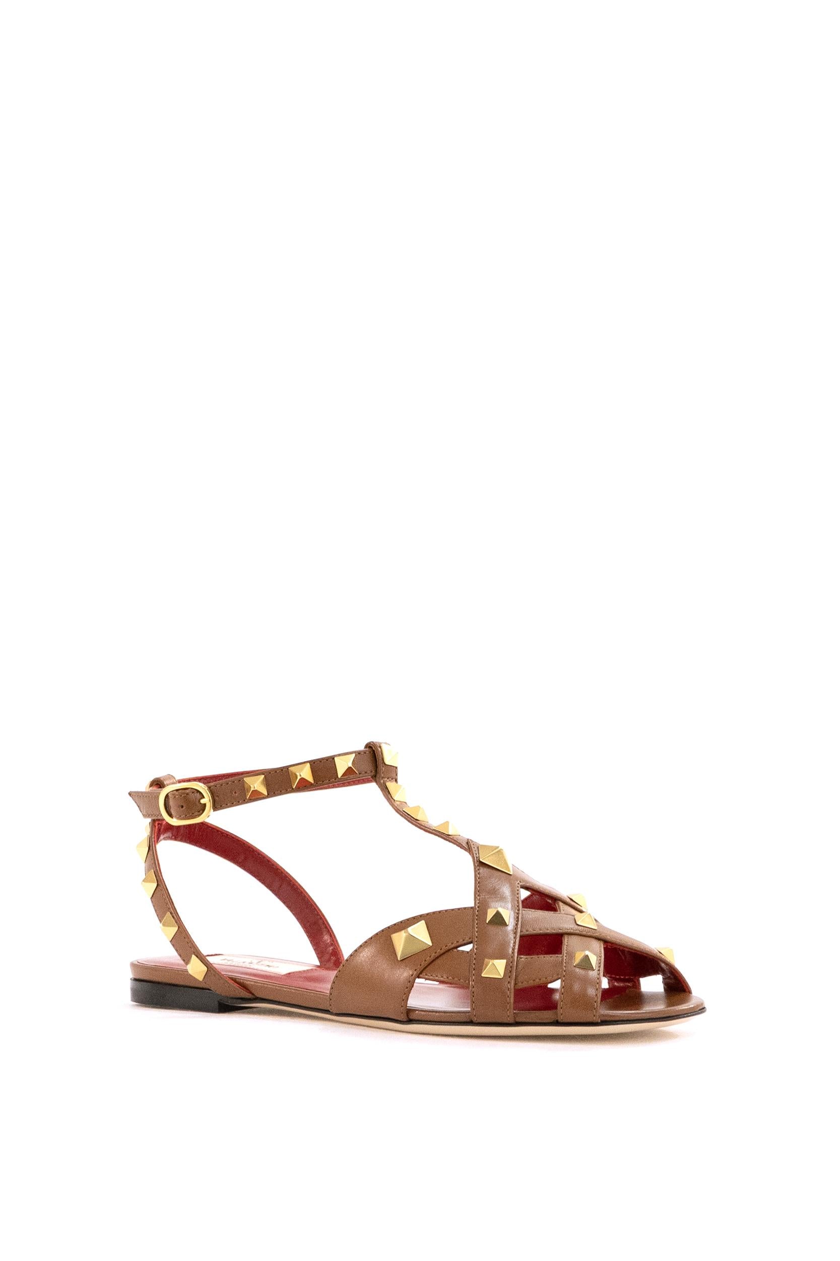 Sandali Studdy in pelle di colore marrone<BR/> 8W2S0NN3JYW N58 VALENTINO GARAVANI