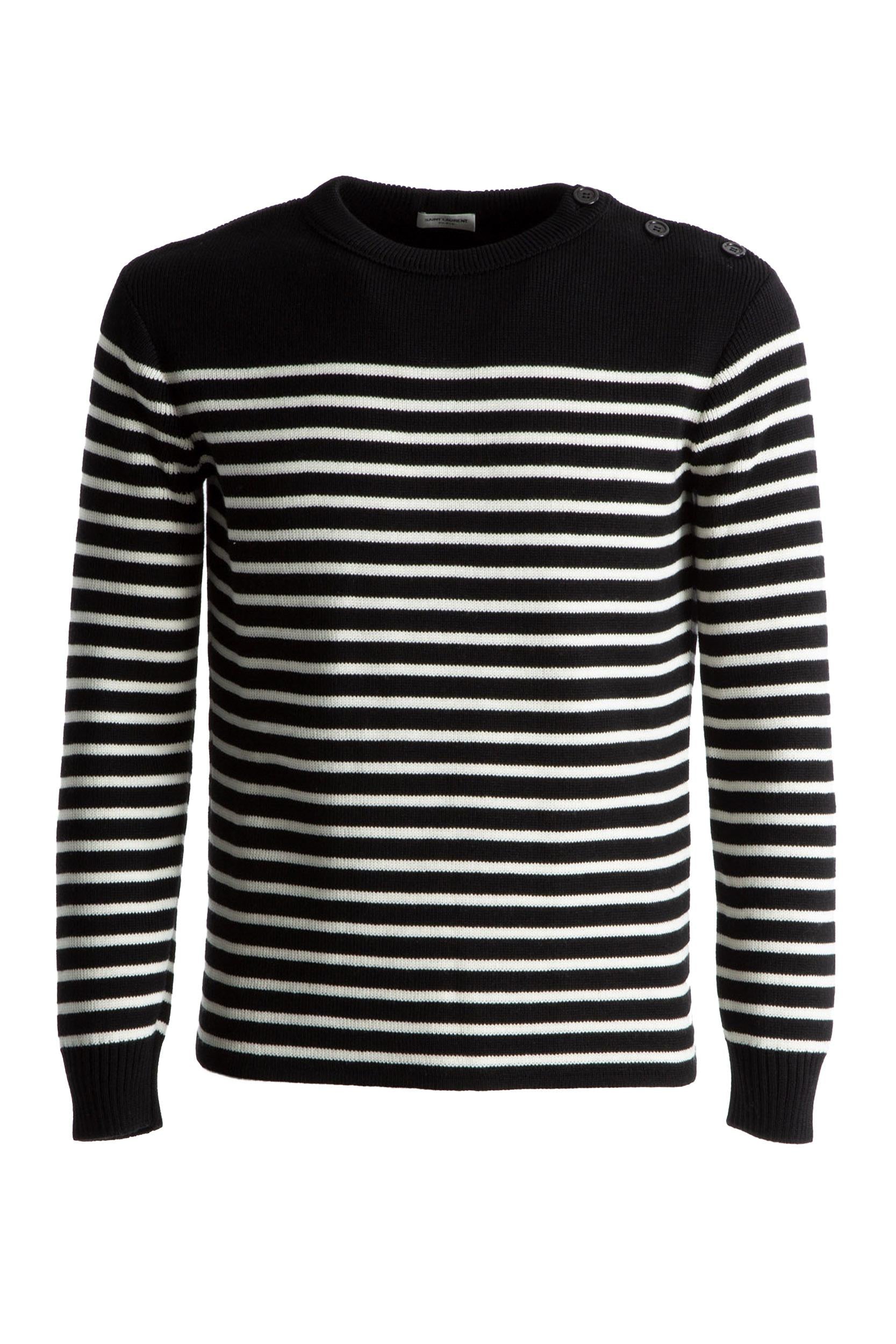 SAINT LAURENT 588063 YAFQ2 Maglione uomo a righe<BR/> 588063 YAFQ2 1095 SAINT LAURENT