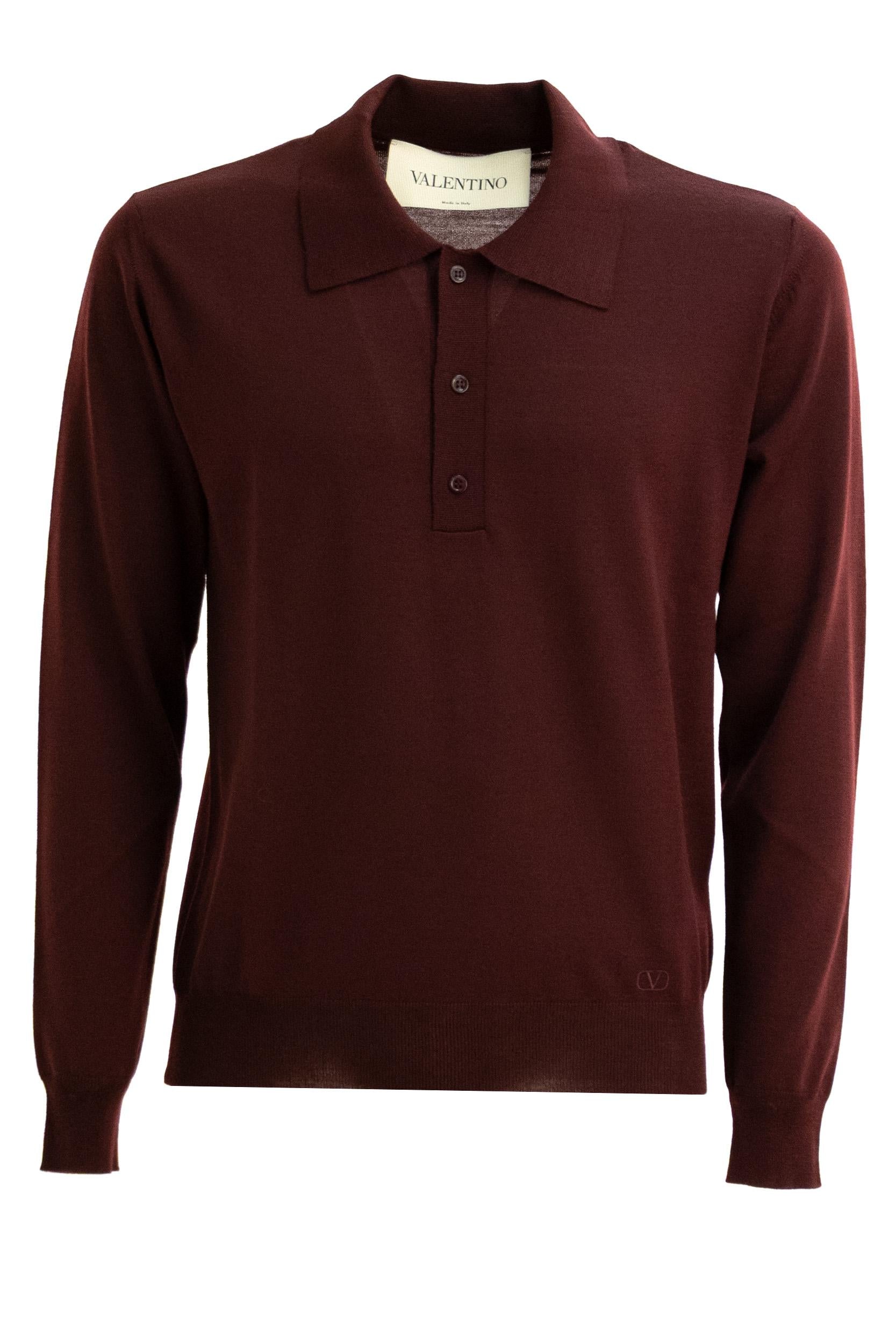 Polo in lana vergine di colore bordeaux<BR/> 9V3KP04UBH9 697 VALENTINO GARAVANI