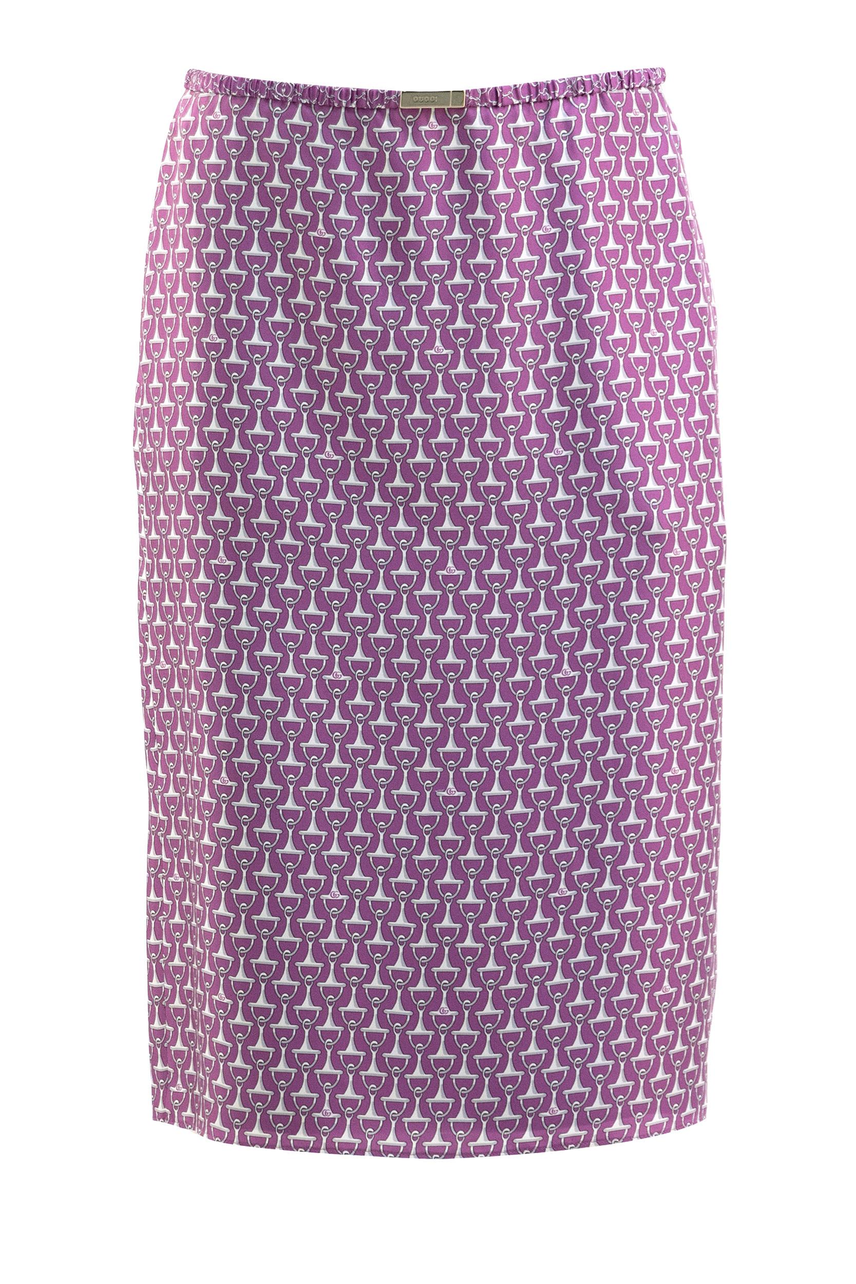 Gonna in Twill di Seta Stampata<BR/> 853416 ZAUOO 5794 GUCCI