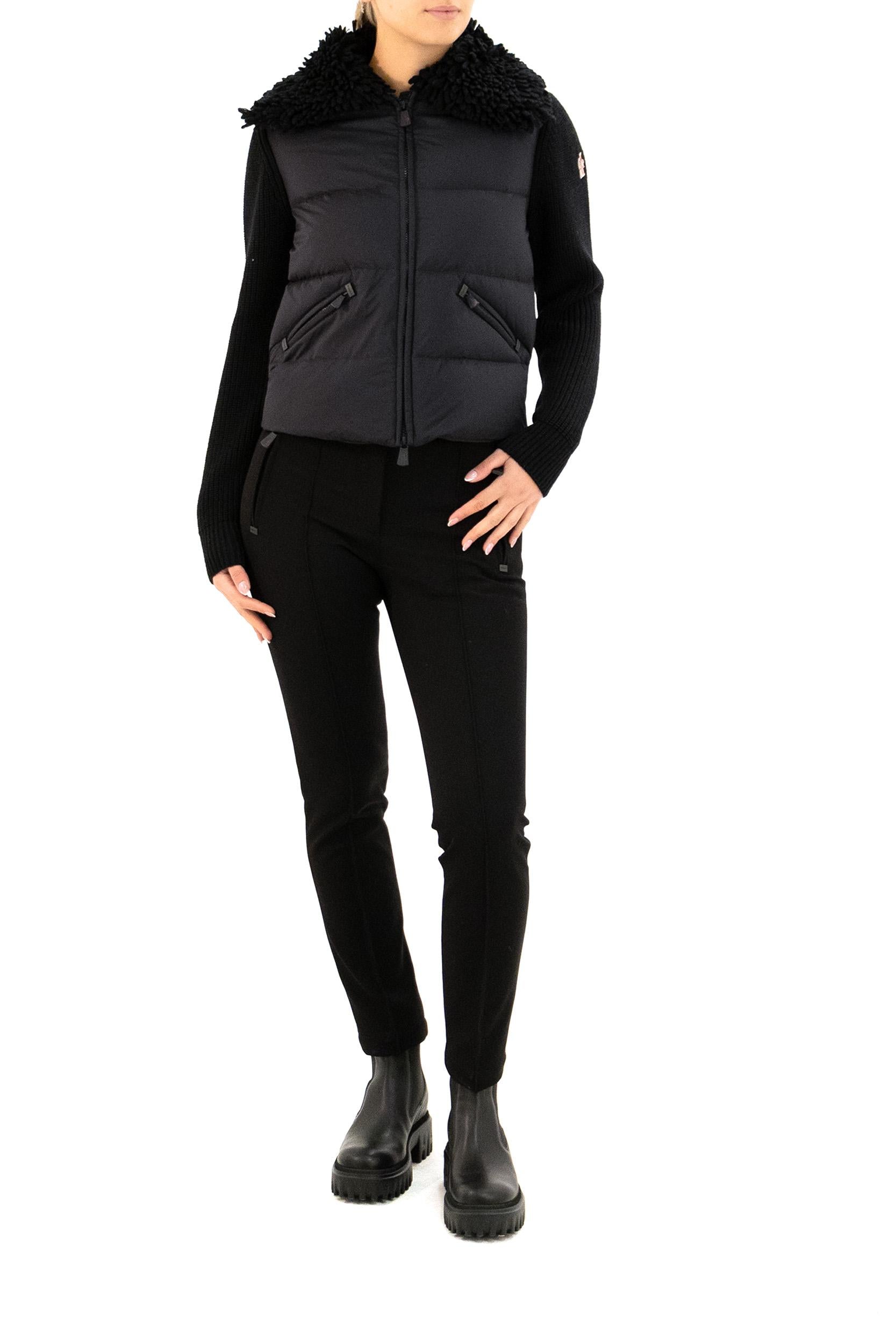 Cardigan imbottito in lana di colore nero<BR/> 9B000-04 M1131 999 MONCLER GRENOBLE