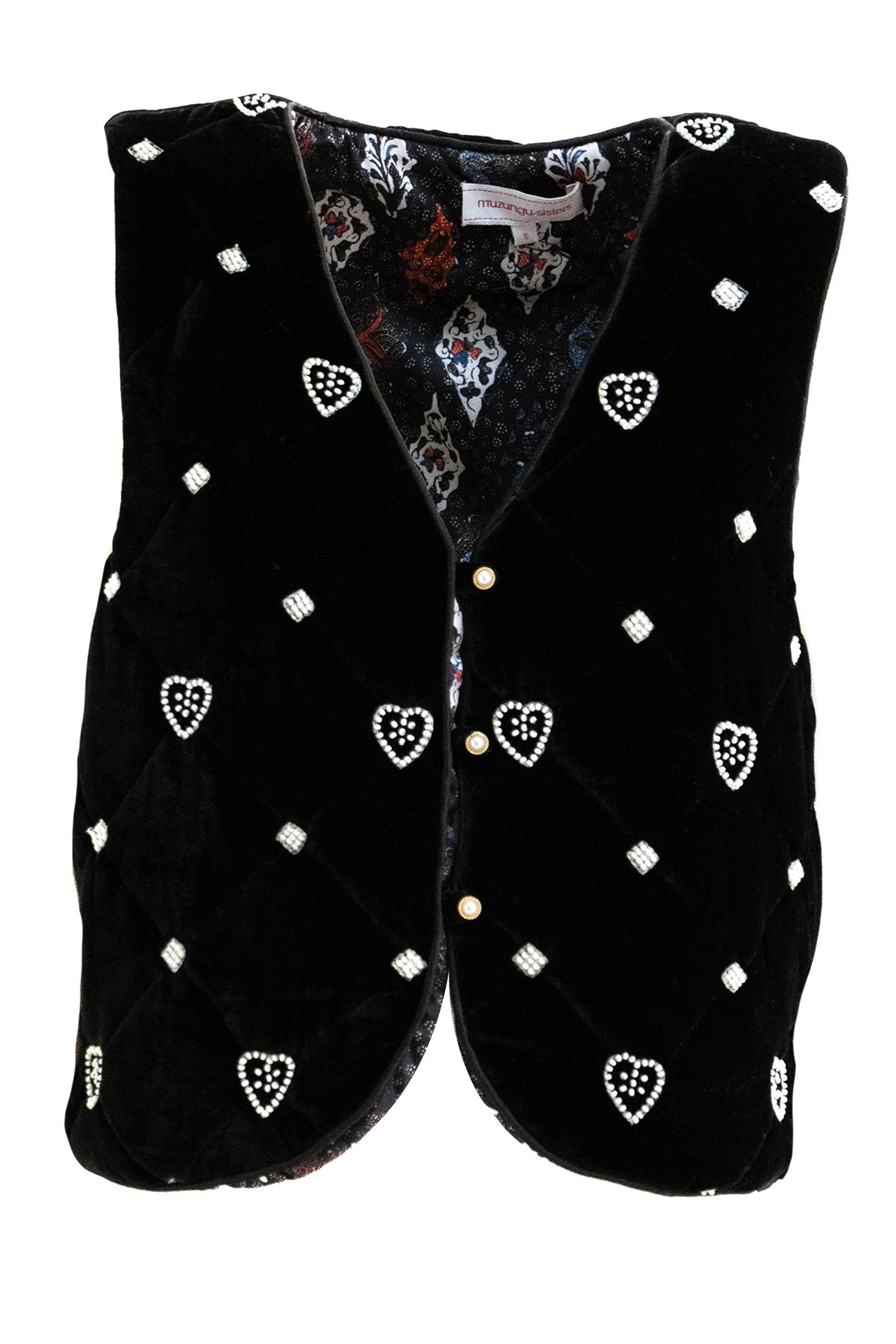 Gilet<BR/> GIGI GILET VELVET BLACK MUZUNGU SISTERS