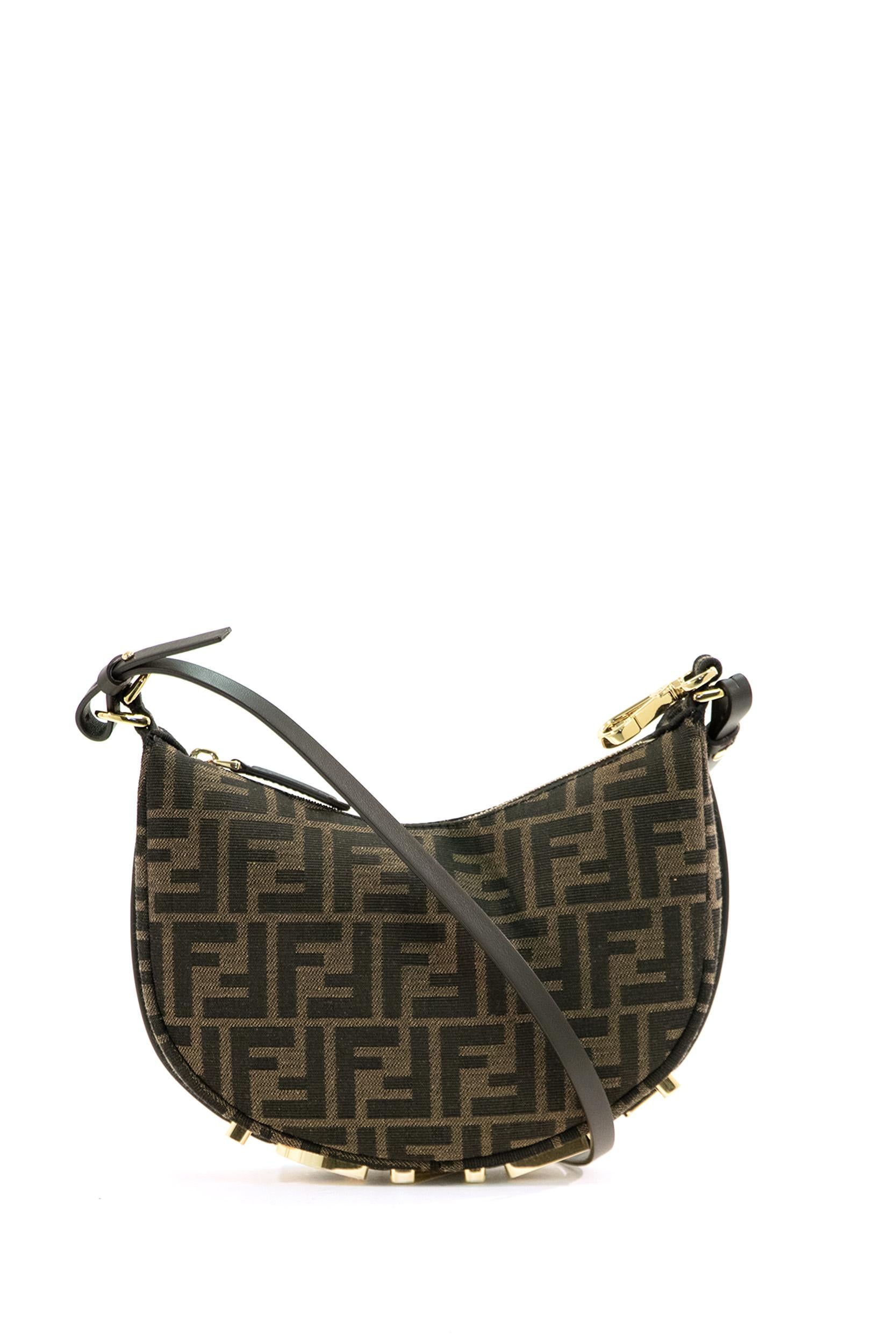 Borsa Fendigraphy in tessuto con motivo FF jacquard color marrone 8BS081 ALP3 F1MAT FENDI