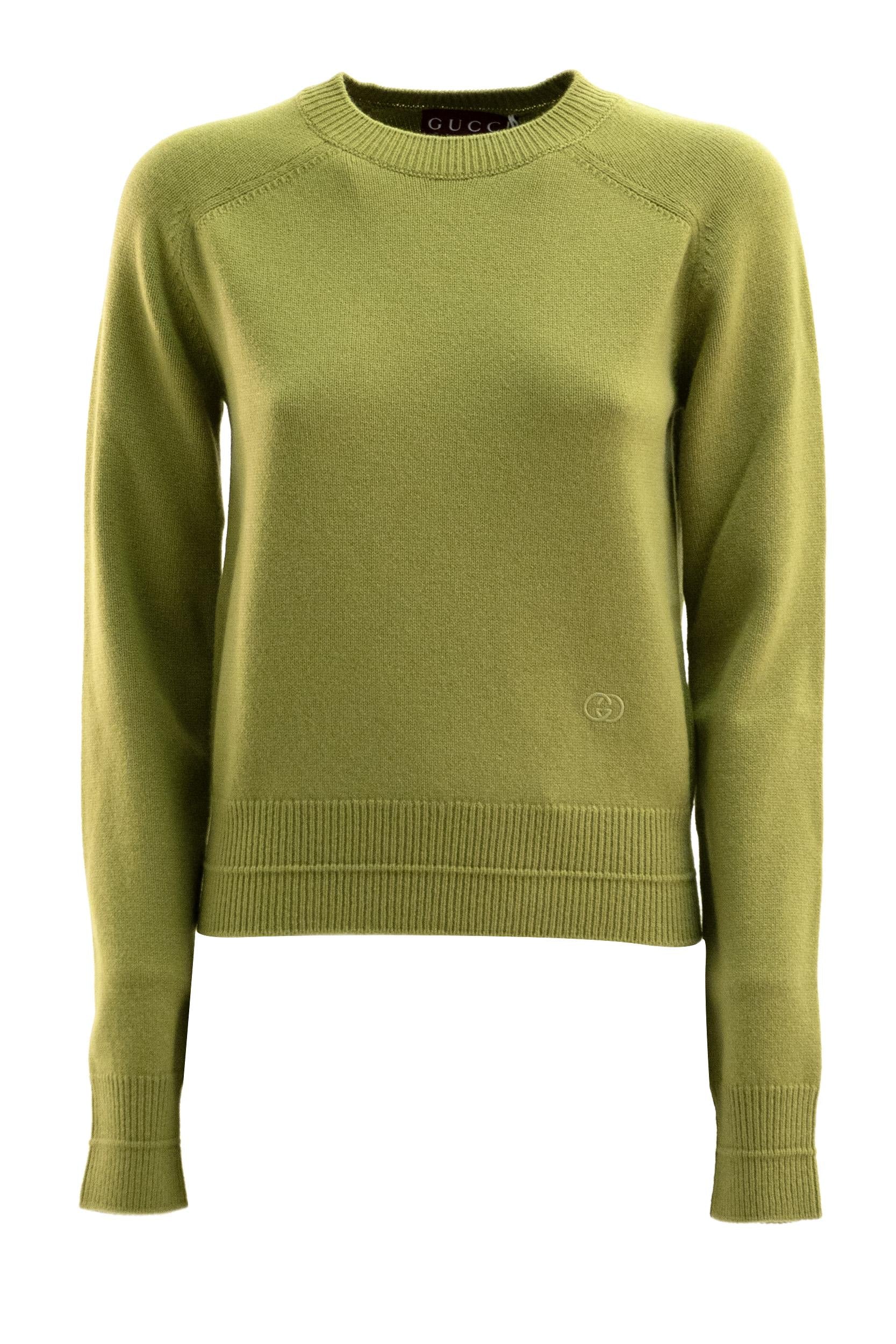 Maglione in Lana Cashmere con Ricamo<BR/> 852069 XKFB7 3231 GUCCI