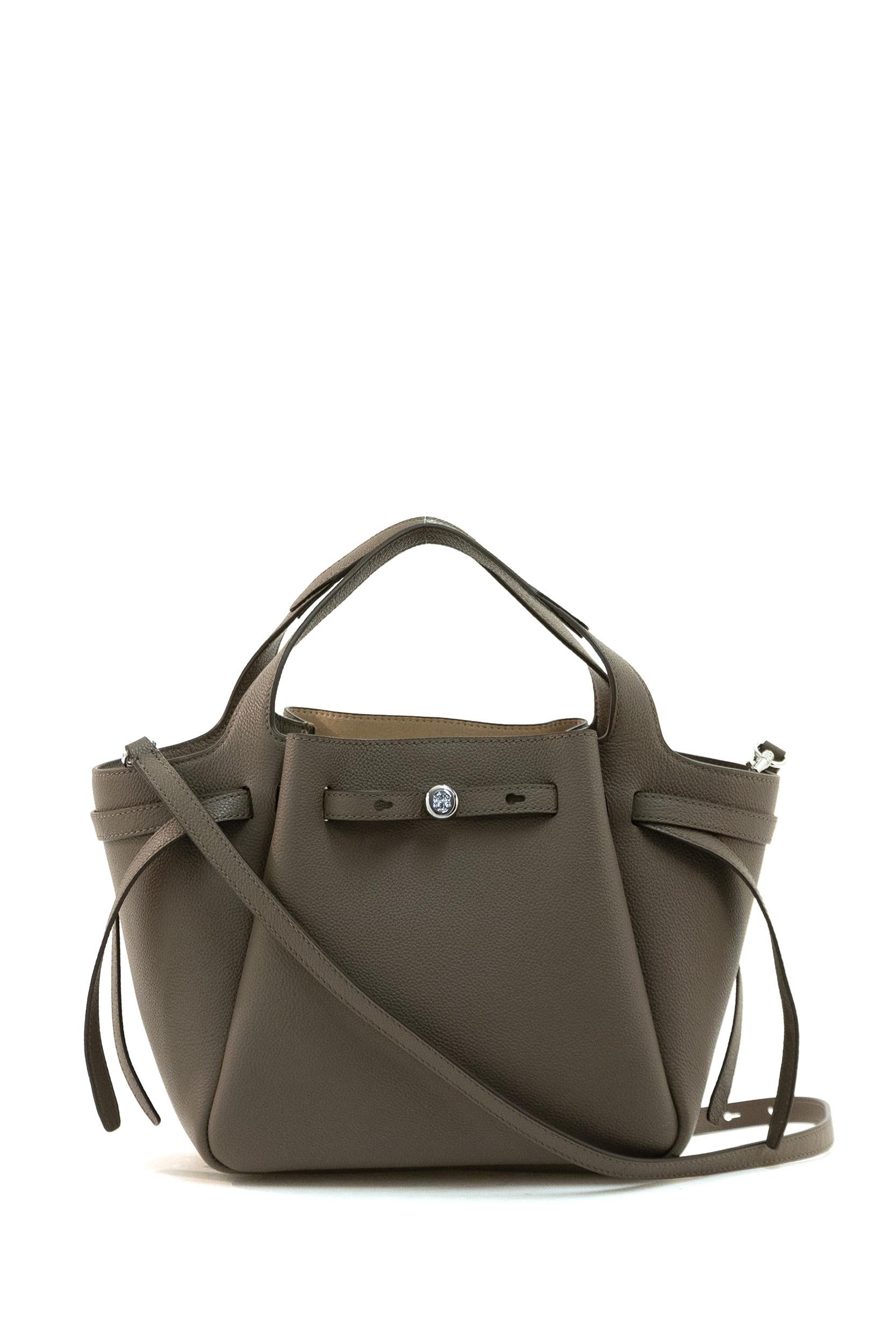 Borsa Romy in pelle martellata di colore marrone<BR/> 164866 253 TORY BURCH