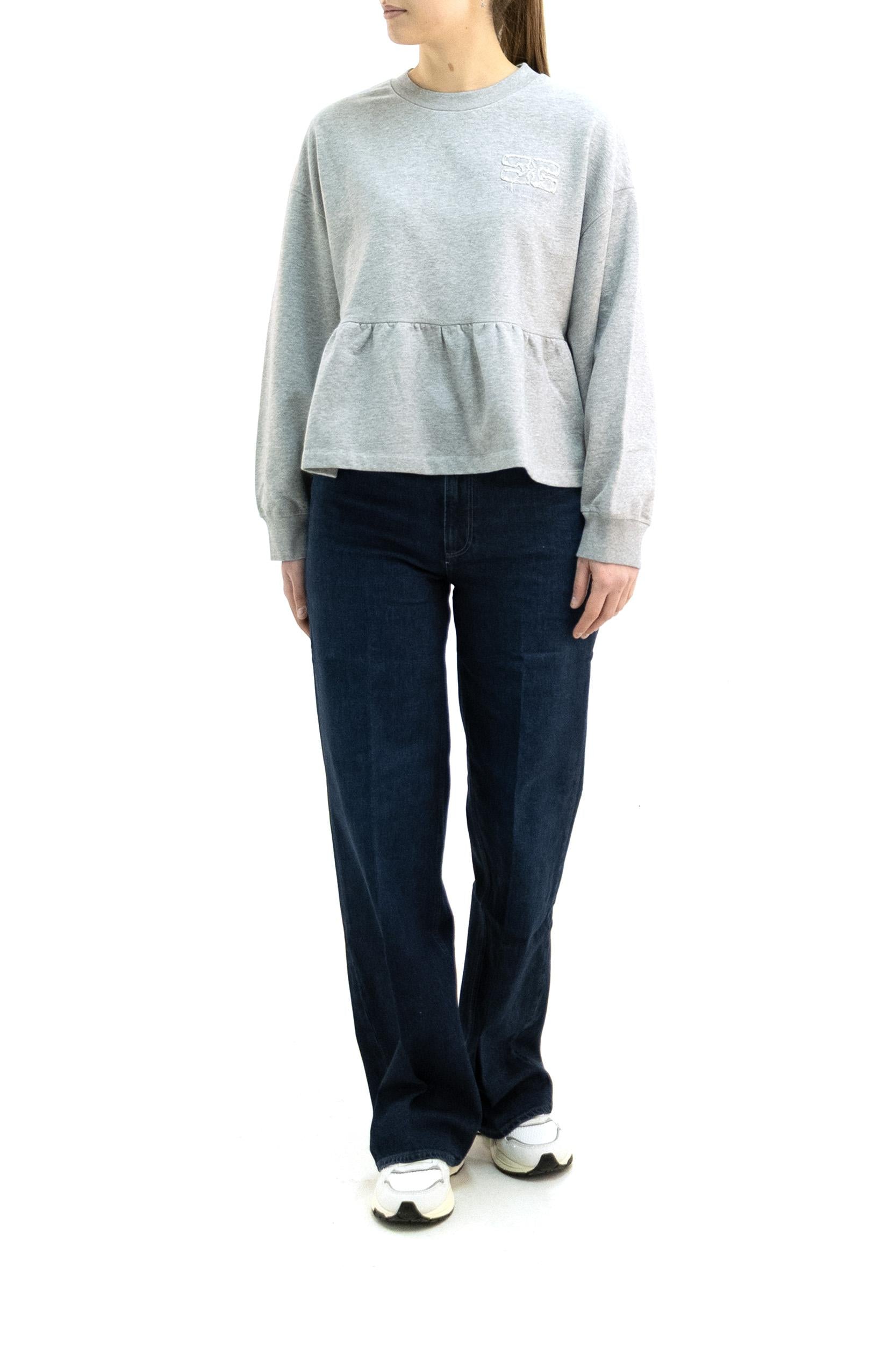 Felpa in cotone di colore grigio<BR/> A1060032 920 GANNI