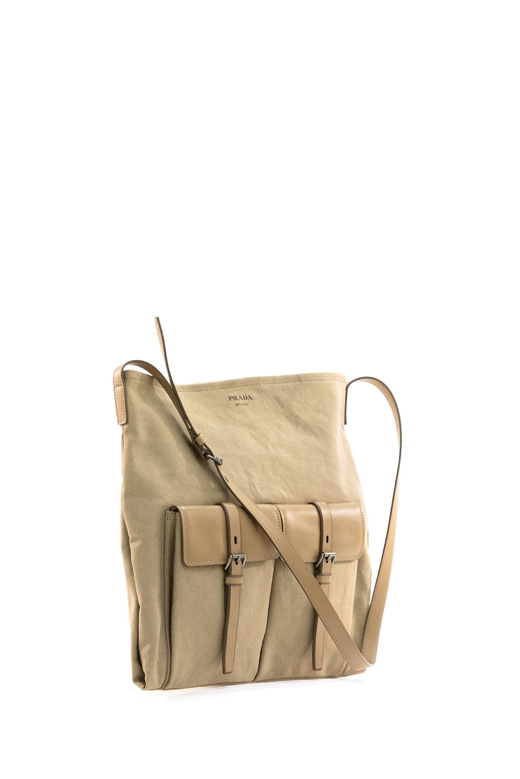 Borsa Prada Route in canvas color kaki<BR/> 2VH207 2G6S F0241 PRADA