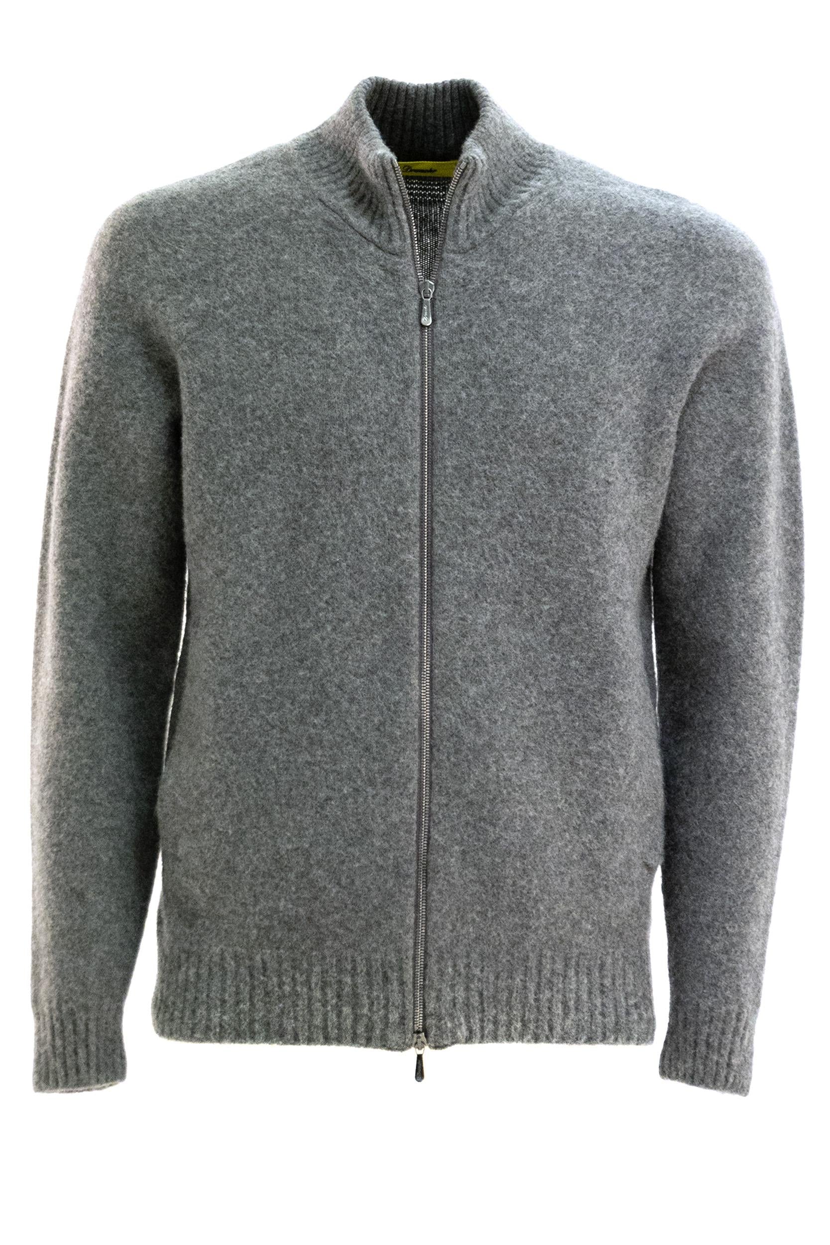 Cardigan in Lana dAgnello Grigio<BR/> D8W202GL 00001 670 DRUMOHR