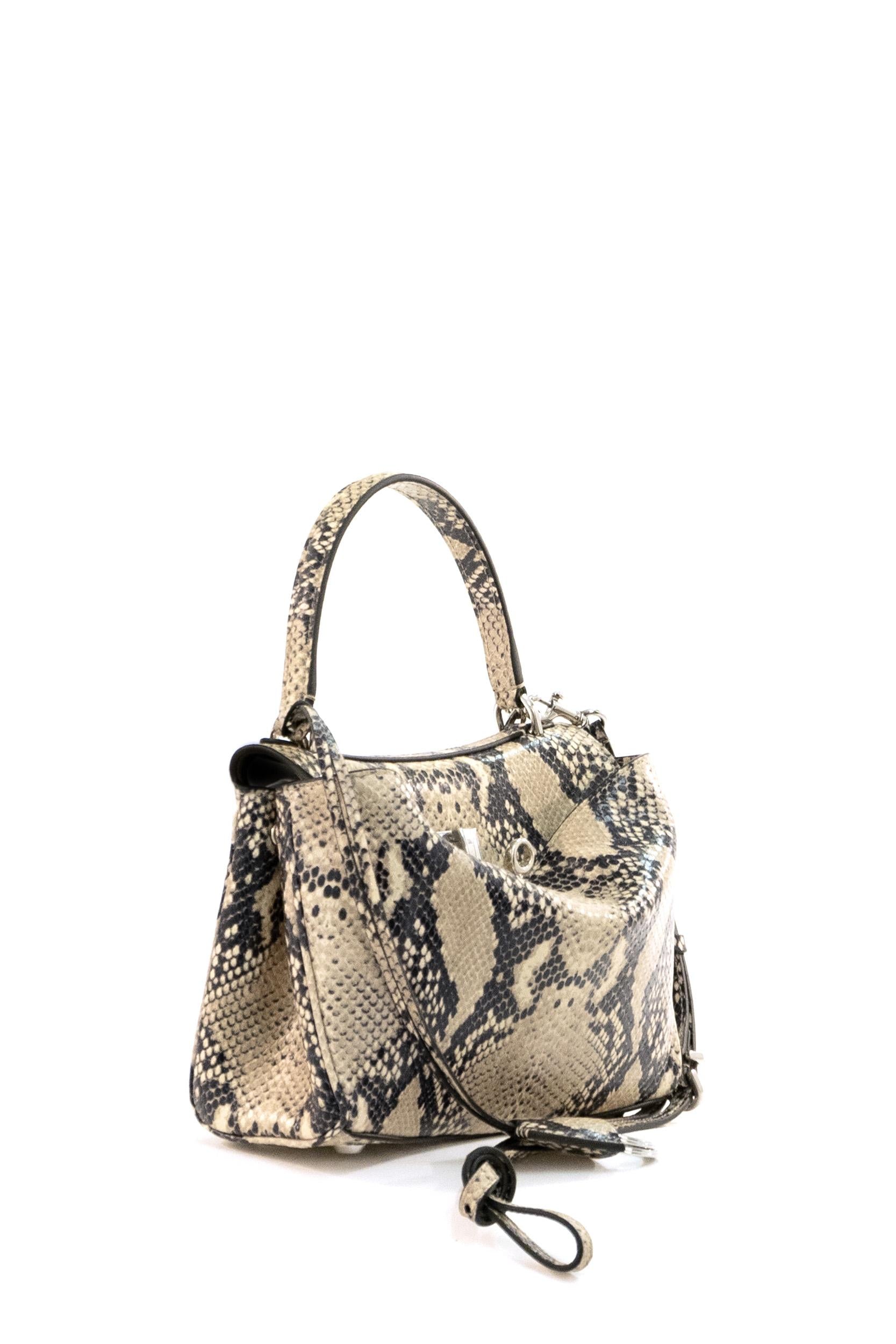 Borsa Rodeo Mini in pelle stampa rettile color naturale<BR/> 843712 2ACAM 2417 BALENCIAGA
