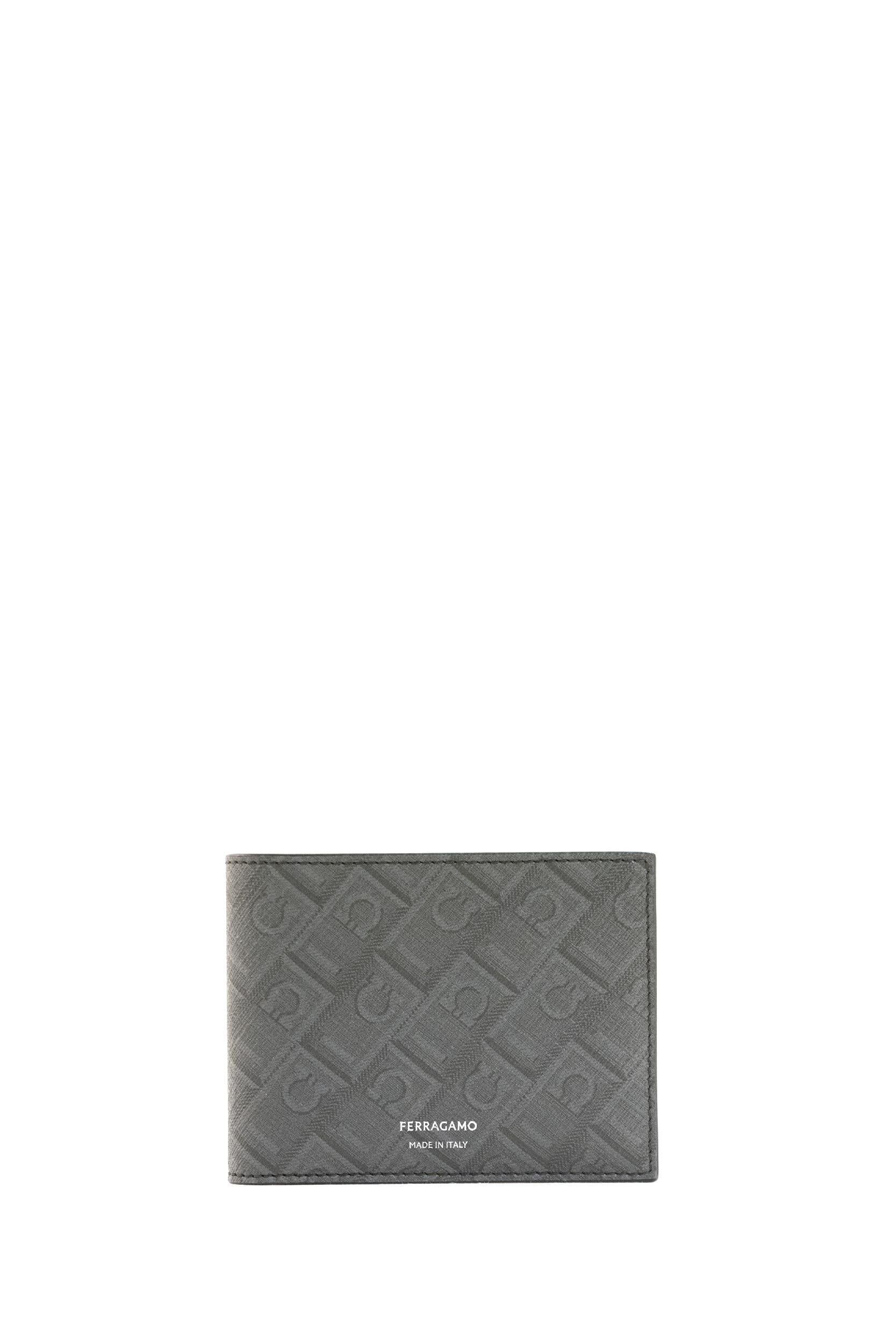 Portafoglio Monogram in Pelle<BR/> 661550 0780329 GRIGIO FERRAGAMO