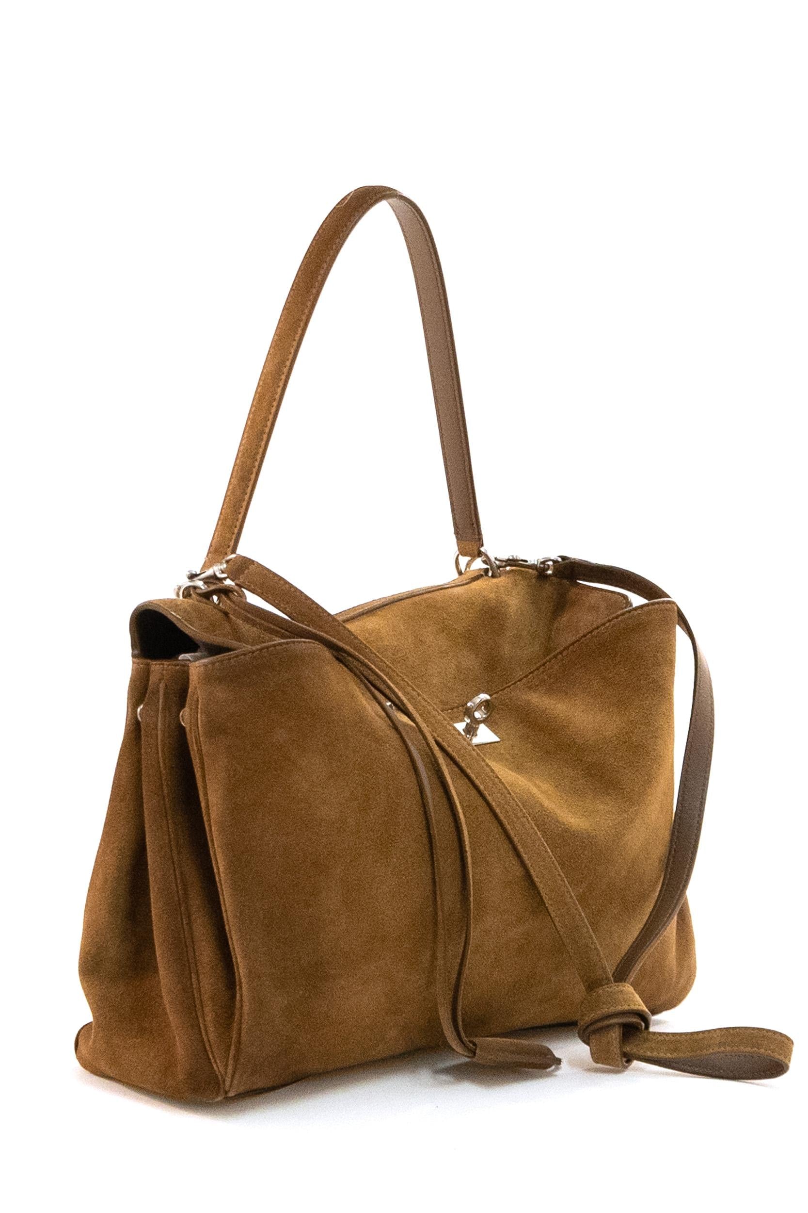 Borsa Rodeo Media in suede color marrone<BR/> 789772 2AB4G 2533 BALENCIAGA