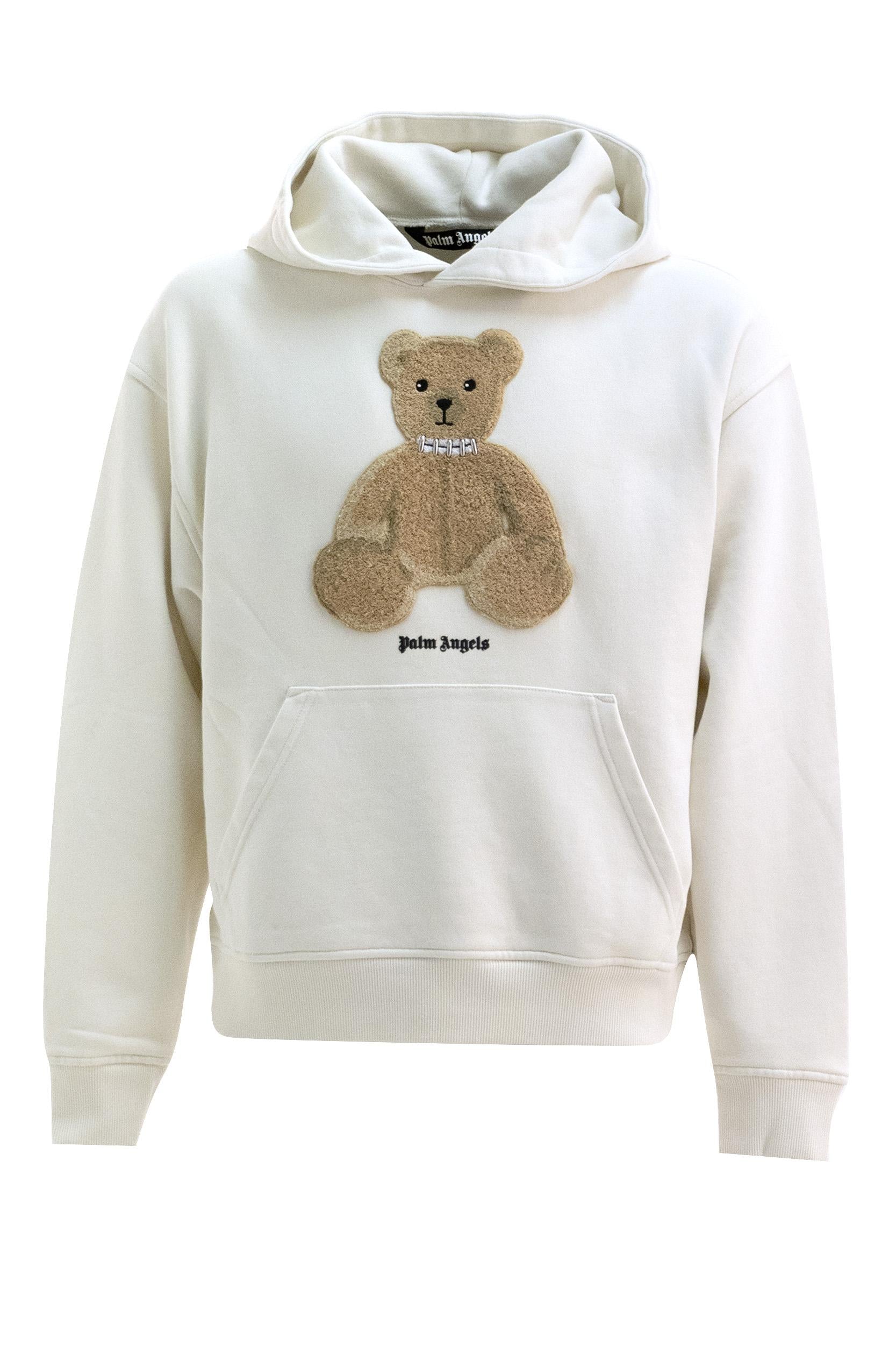Felpa Bear in Cotone con Cappuccio<BR/> PMBB17DS26FLE00C 0360 PALM ANGELS