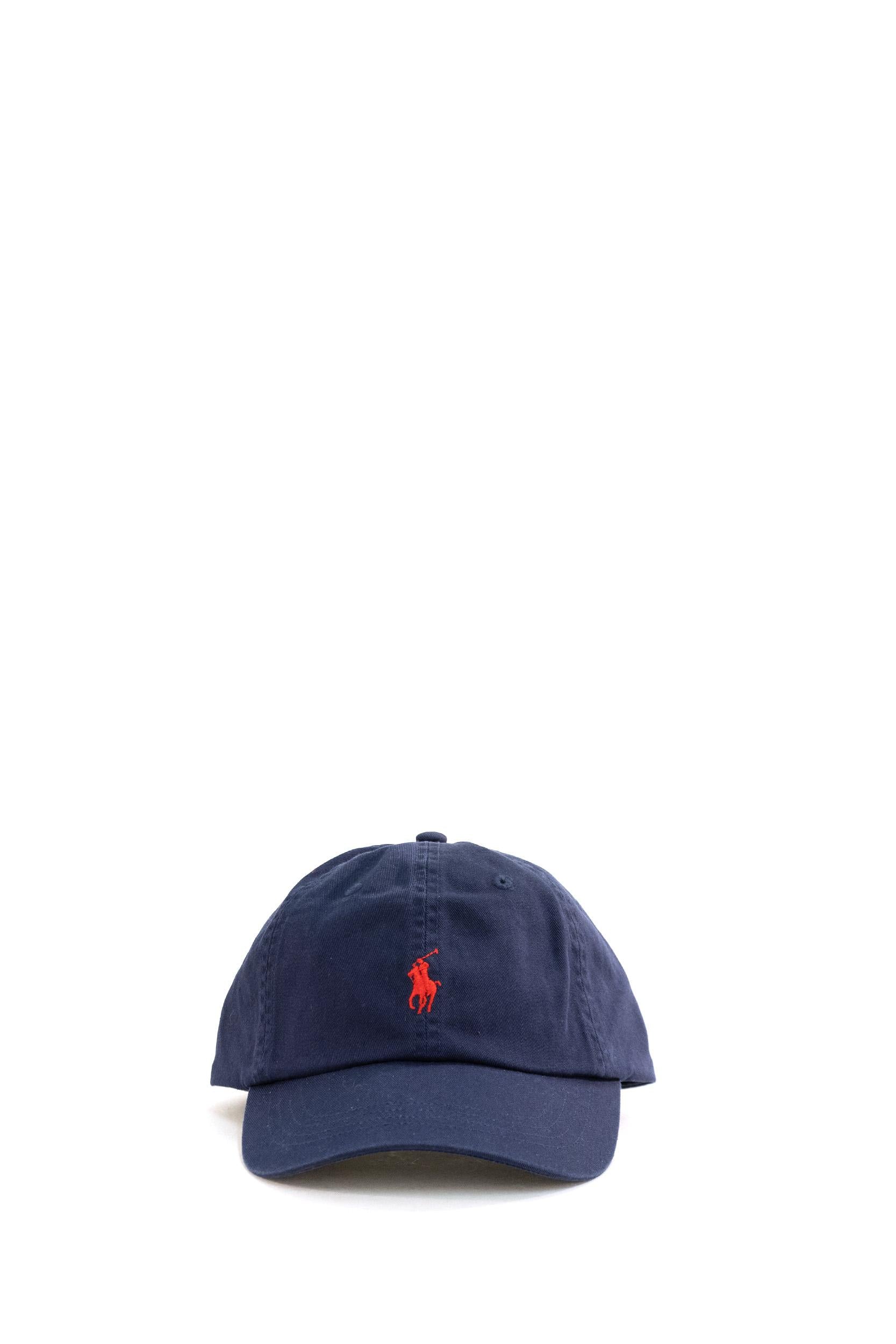 Cappello da Baseball in Chino di Cotone<BR/> 710548524014 NAVY/RED POLO RALPH LAUREN