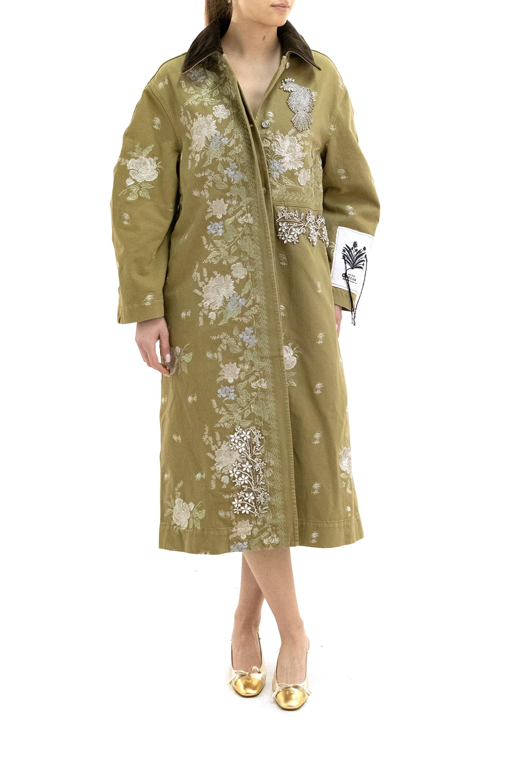 Cappotto in denim color verde oliva<BR/> DEC660082007 CUMIN ERDEM