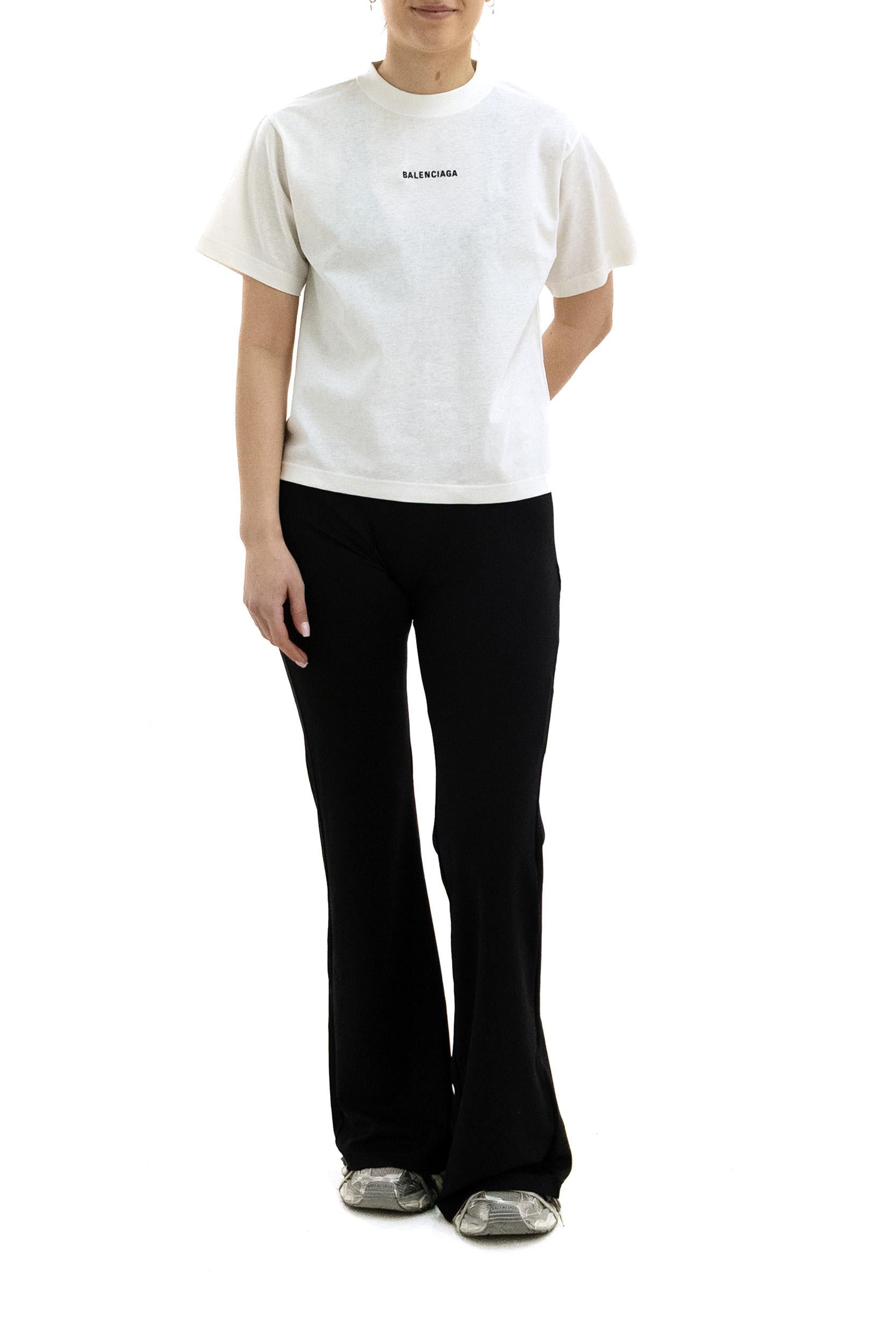 T-Shirt Balenciaga Back in jersey dry color crema<BR/> 850990 TTVJ1 9020 BALENCIAGA