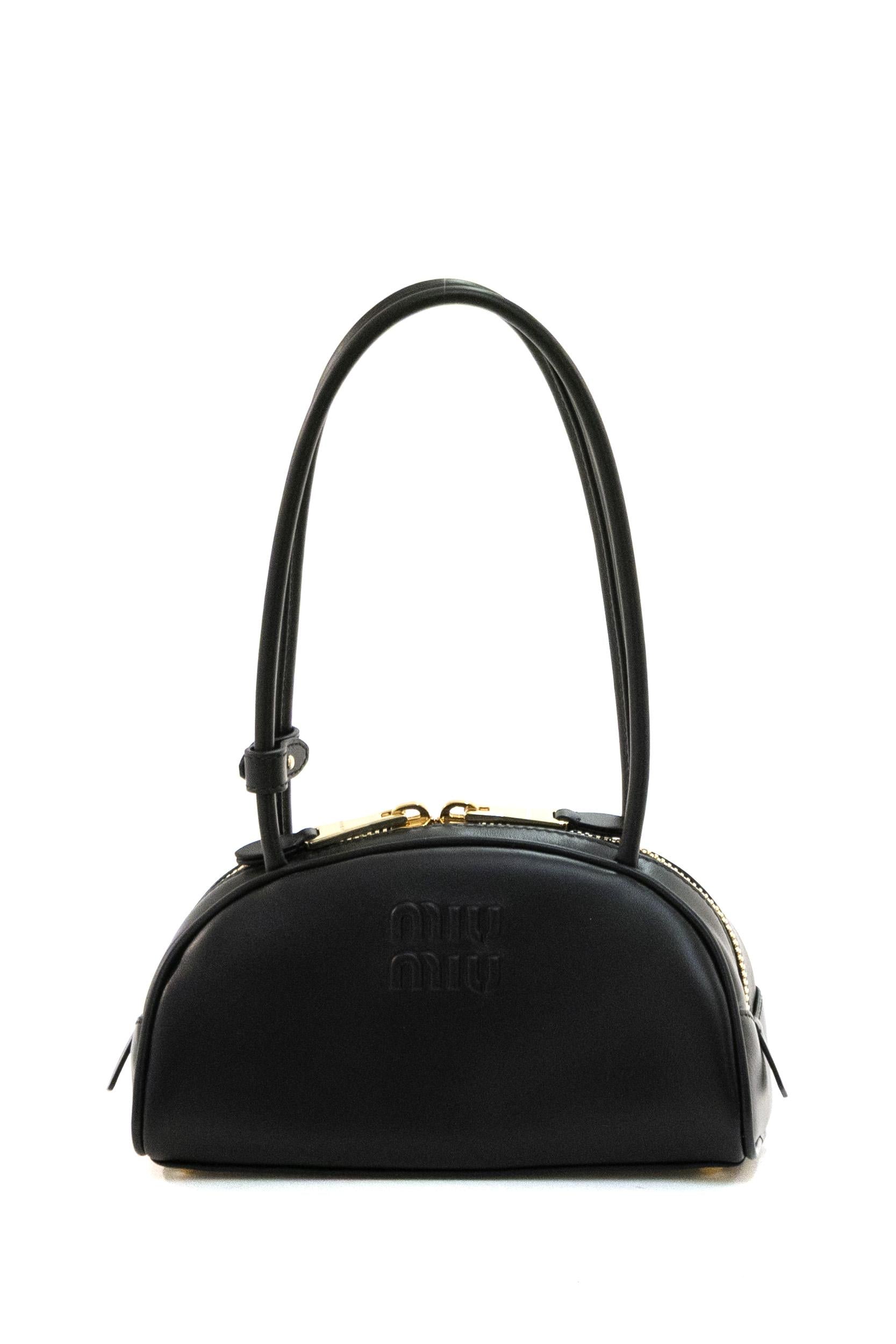 Borsa Beau in Pelle colore nero<BR/> 5BB192 2CRW F0002 MIU MIU