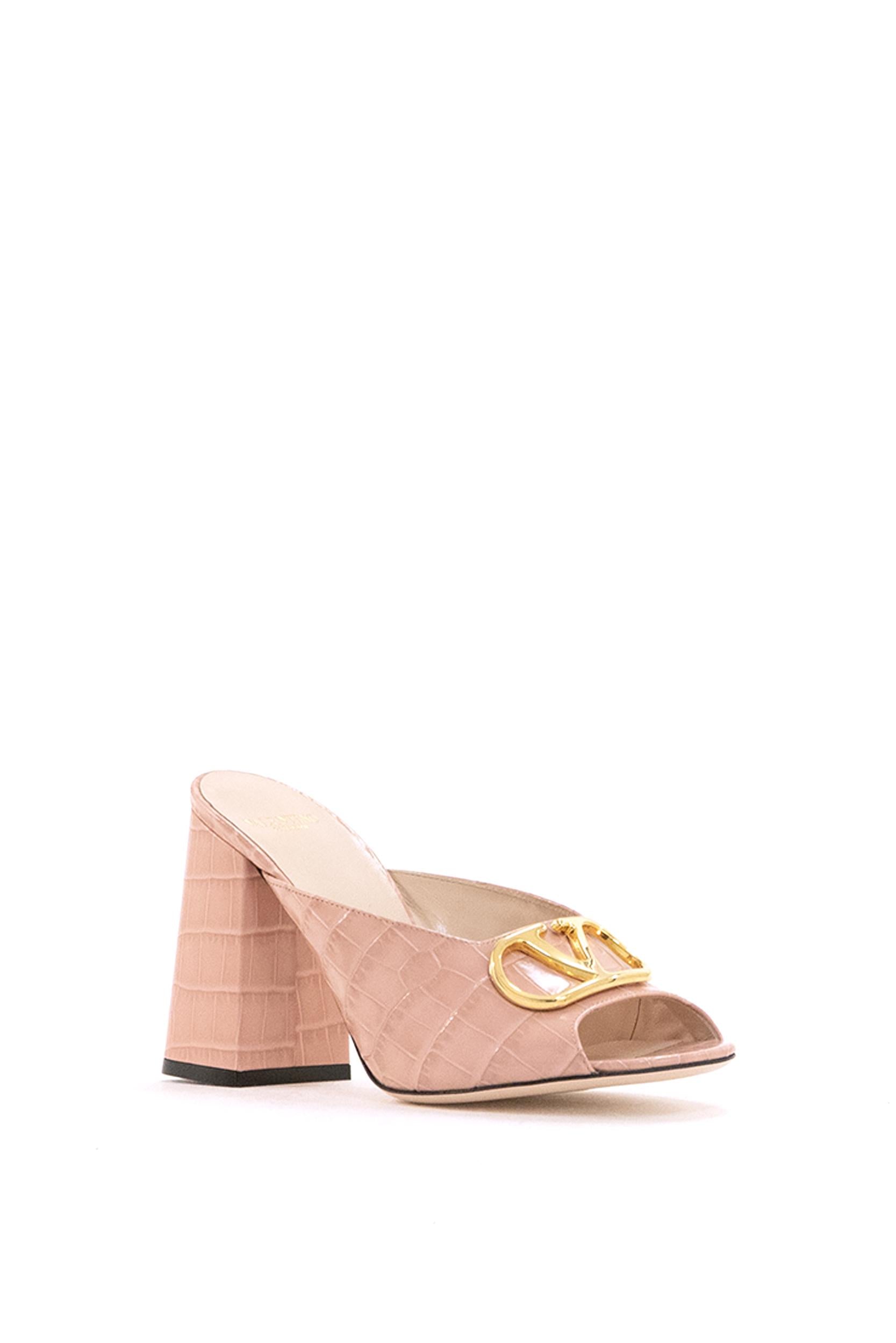 Sandali Slide Vlogo Signature in Vitello Stampato<BR/> 8W2S0NW6LUR BKA VALENTINO GARAVANI
