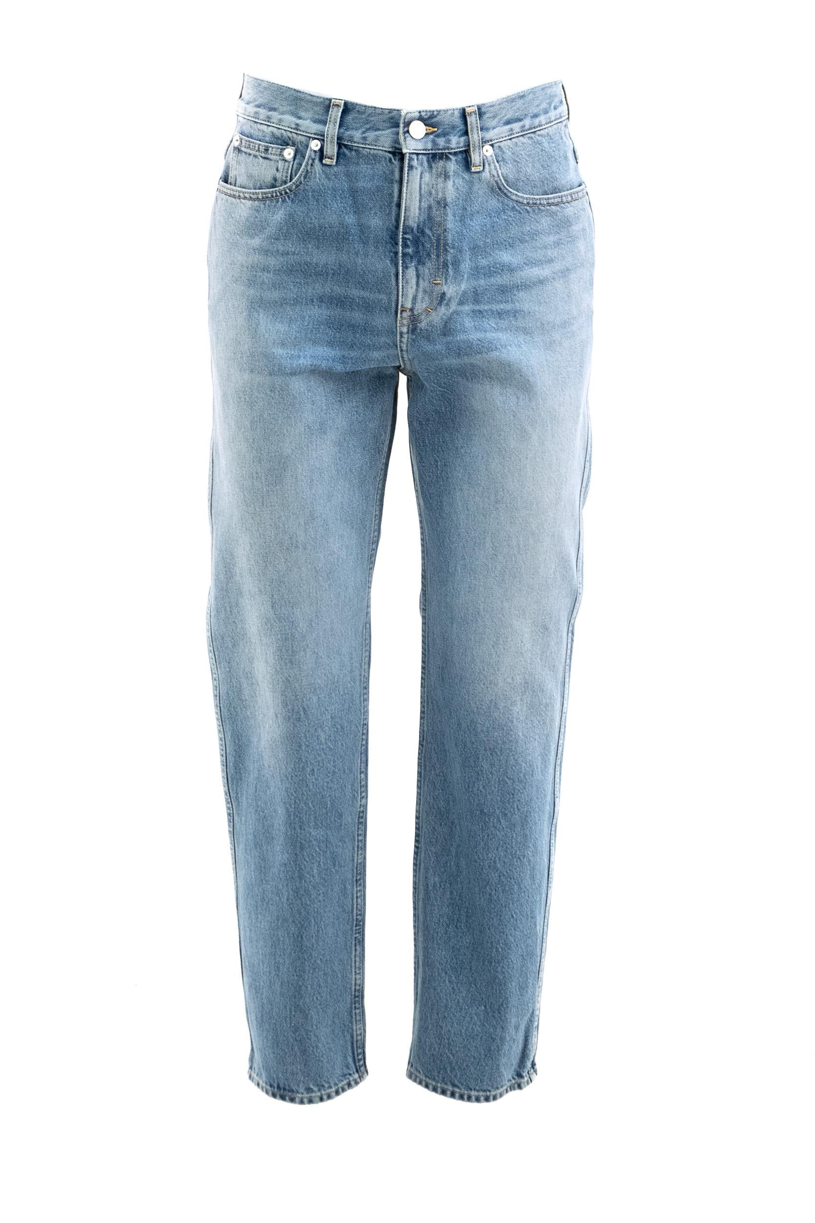 Jeans in denim di cotone di colore azzurro<BR/> 844629 XDDD2 4009 GUCCI