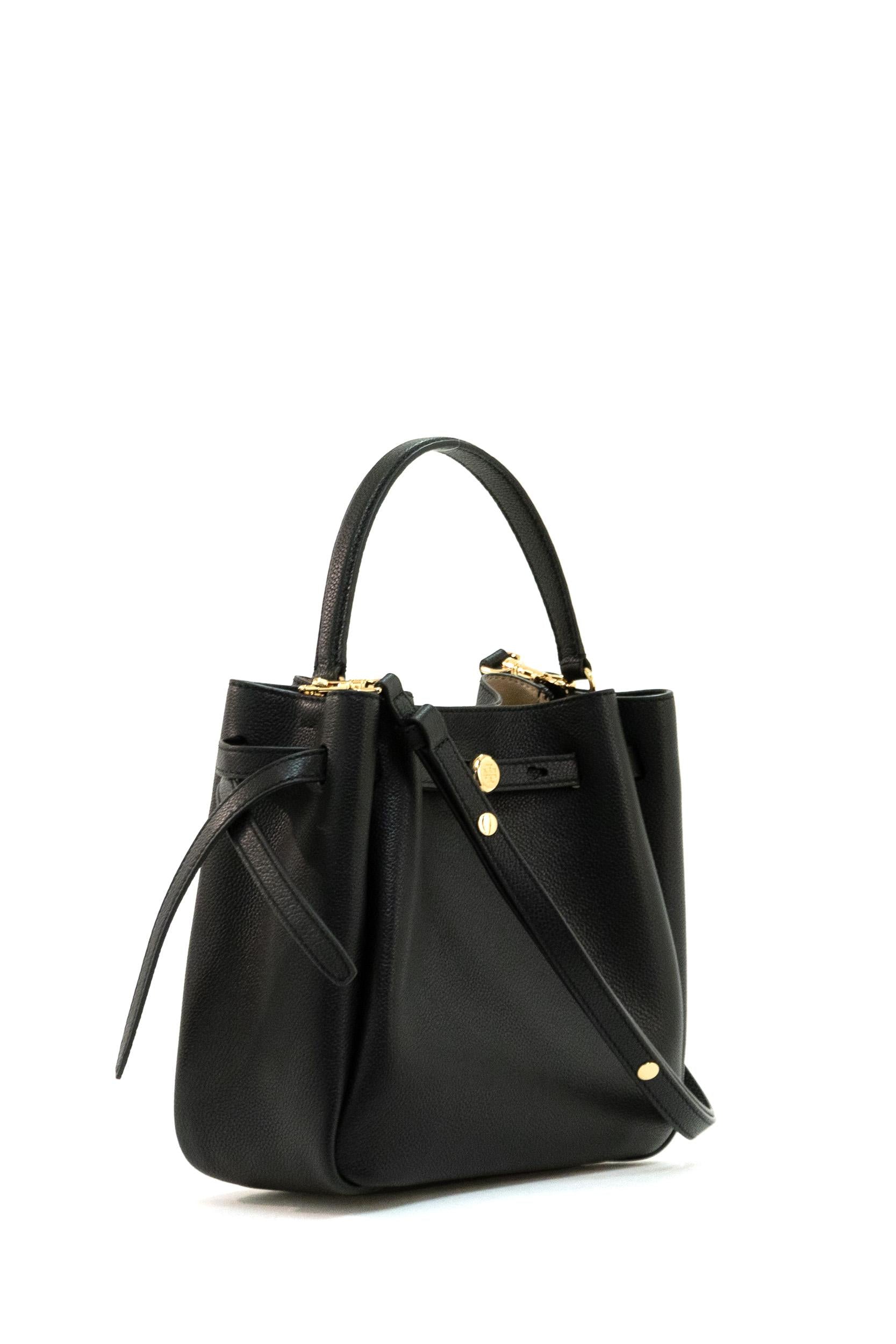 Borsa Romy in pelle martellata di colore nero<BR/> 166982 001 TORY BURCH