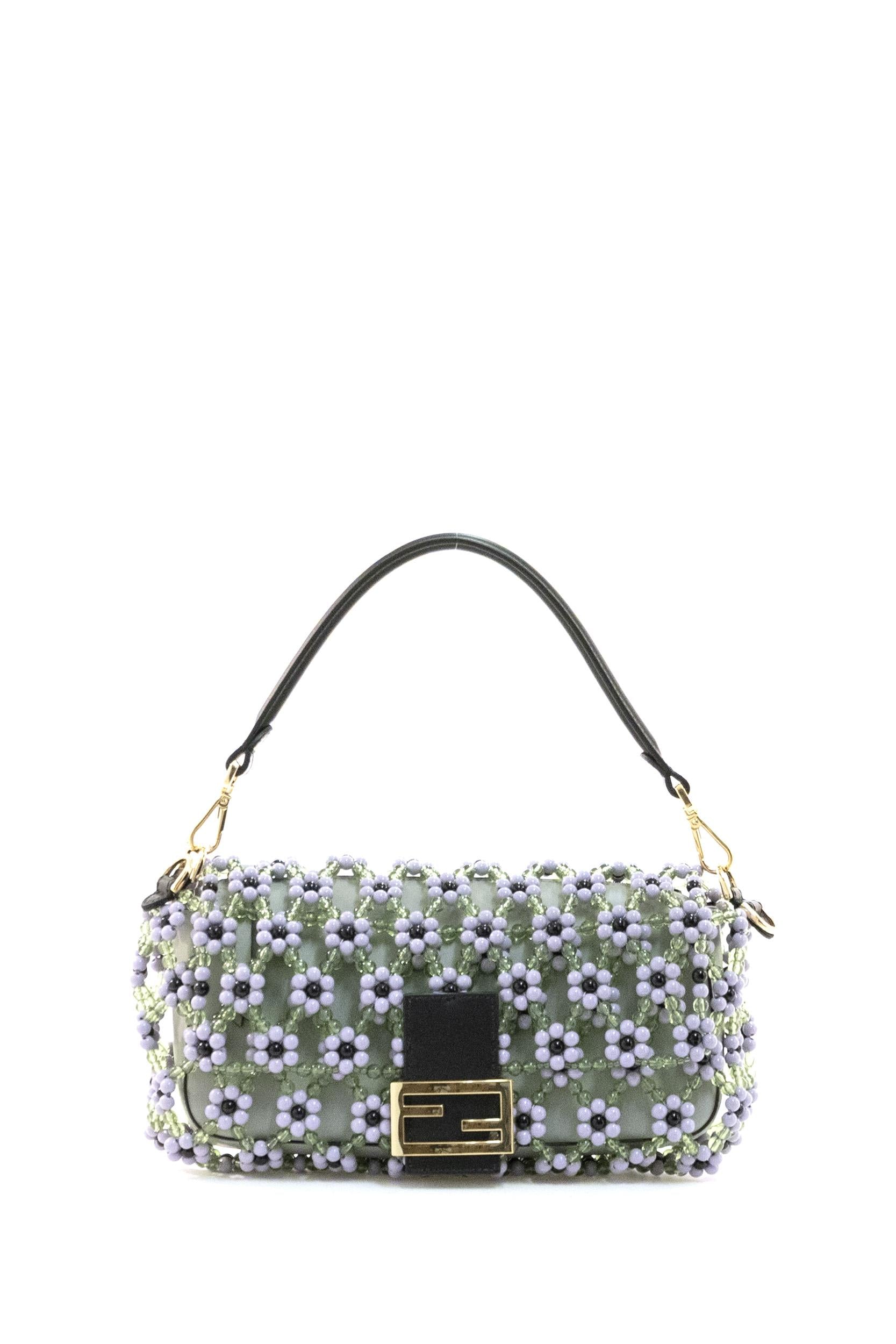 Baguette con motivo floreale di perle multicolore<BR/> 8BR600 AWVQ F1VFL FENDI