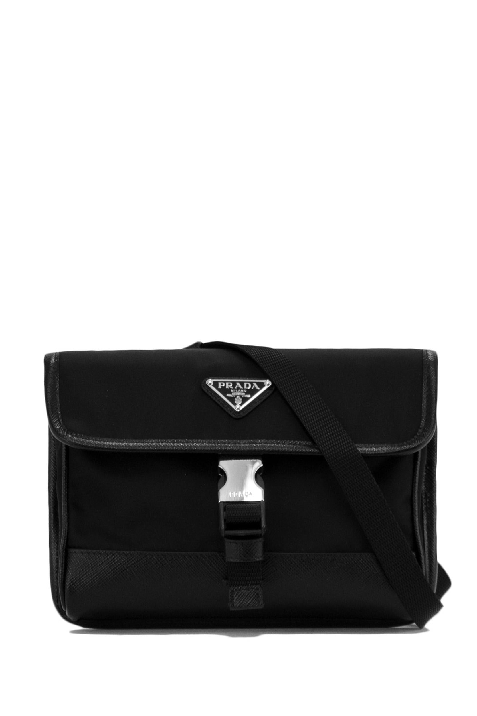 Porta smartphone in Re-Nylon e Saffiano di colore nero 2ZH108 2DMH F0002 PRADA