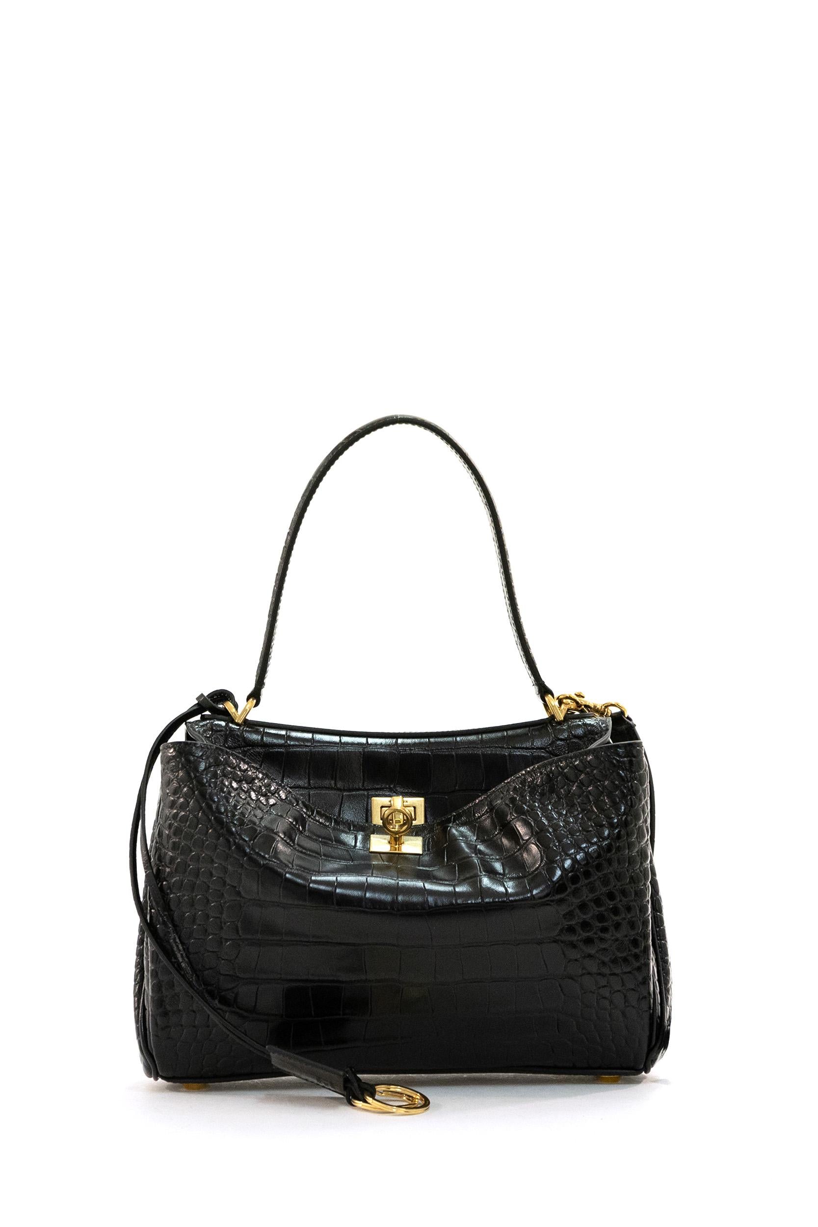Borsa Rodeo Piccola in pelle stampa cocco colore nero 789779 2AA5L 1000 BALENCIAGA