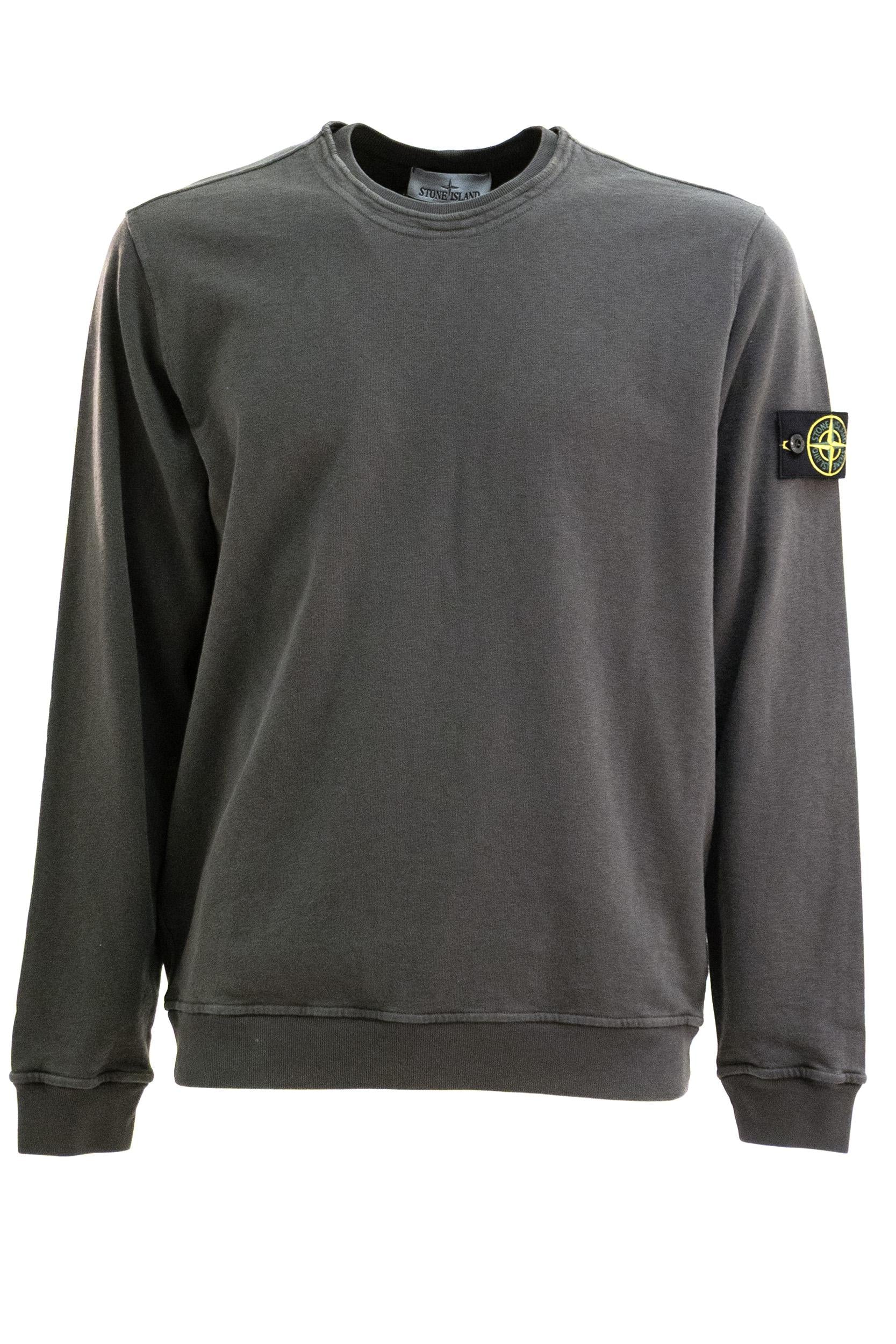 Felpa Girocollo in Cotone Malfilé<BR/> L1S156100034 S0060 V0165 STONE ISLAND