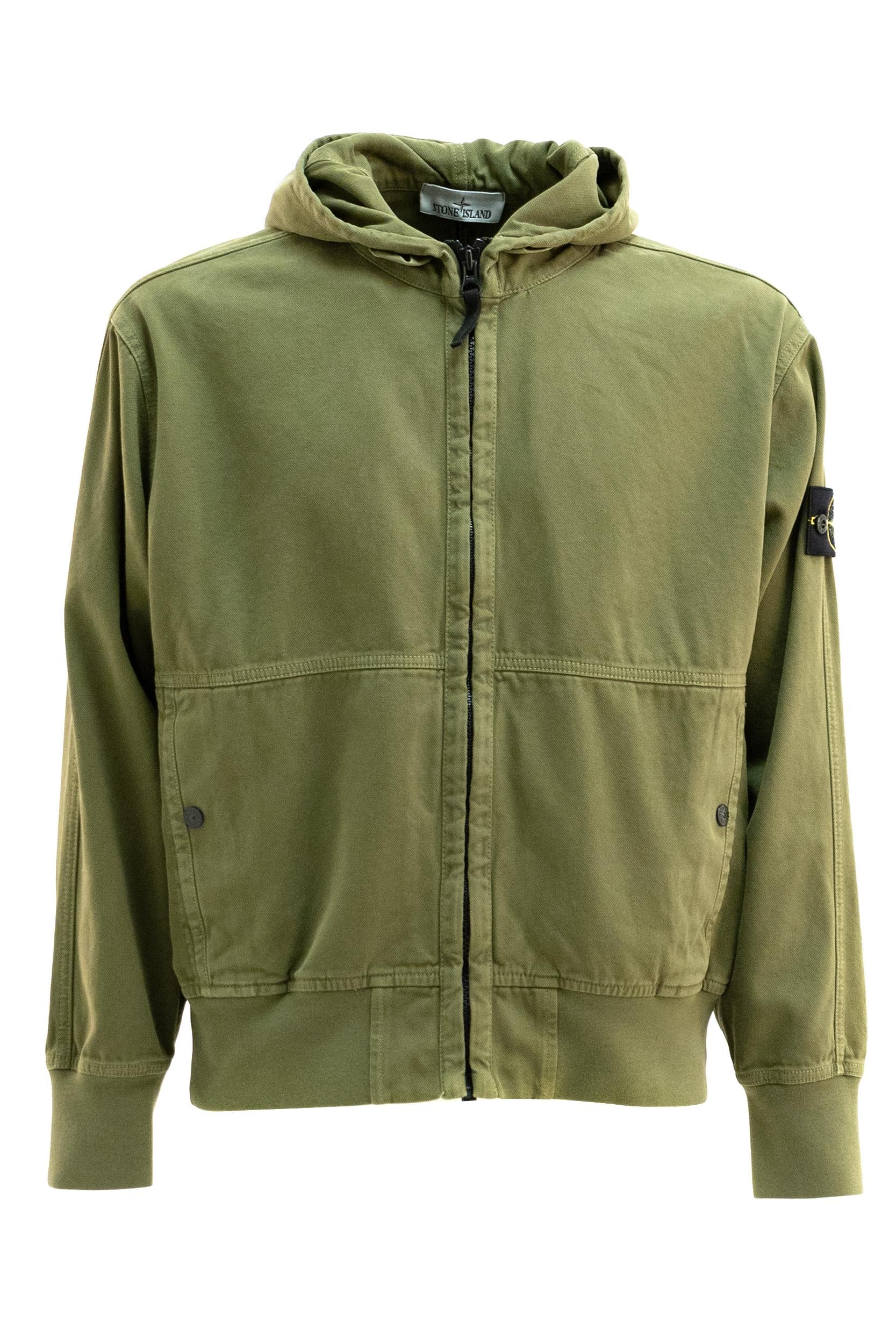 Giacca con Cappuccio in Cotone<BR/> L1S156100068 S0184 V015G STONE ISLAND