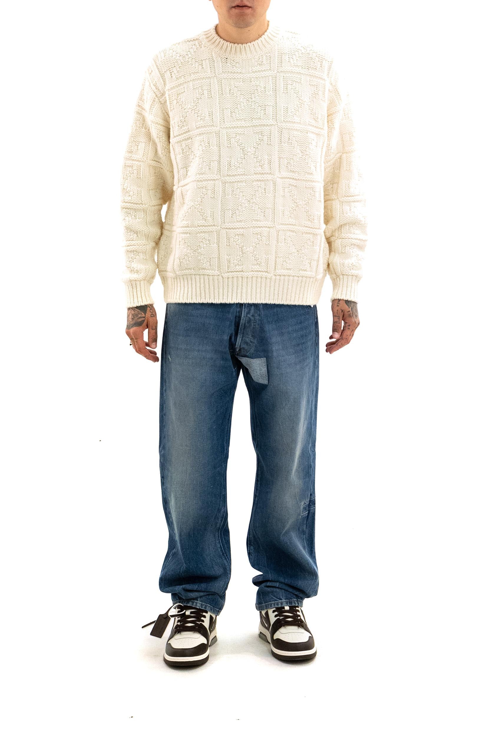 Pullover<BR/> OMHE20PF25KNI001 0B58 OFF WHITE