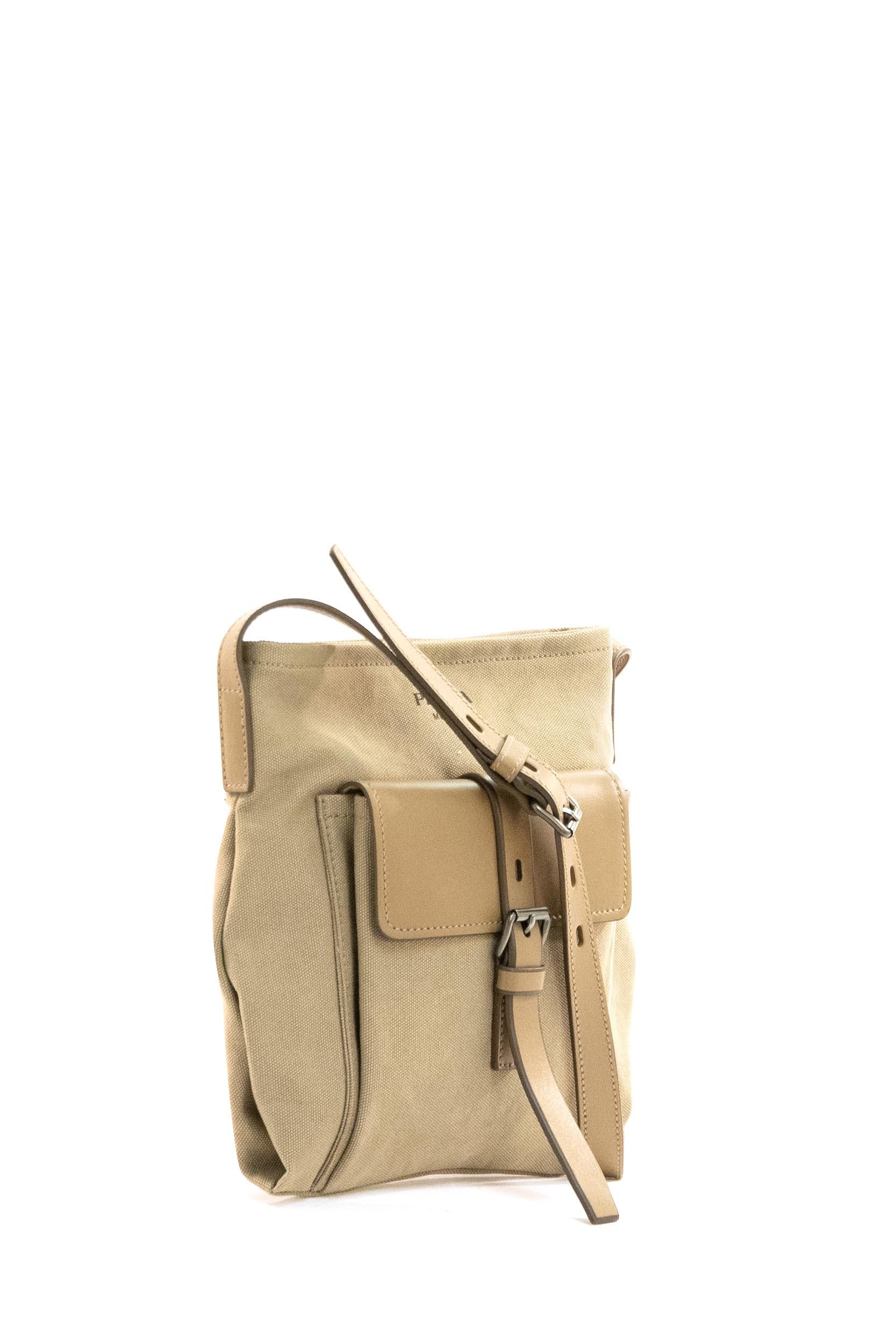 Borsa Route in canvas color kaki<BR/> 2VH208 2G6S F0241 PRADA