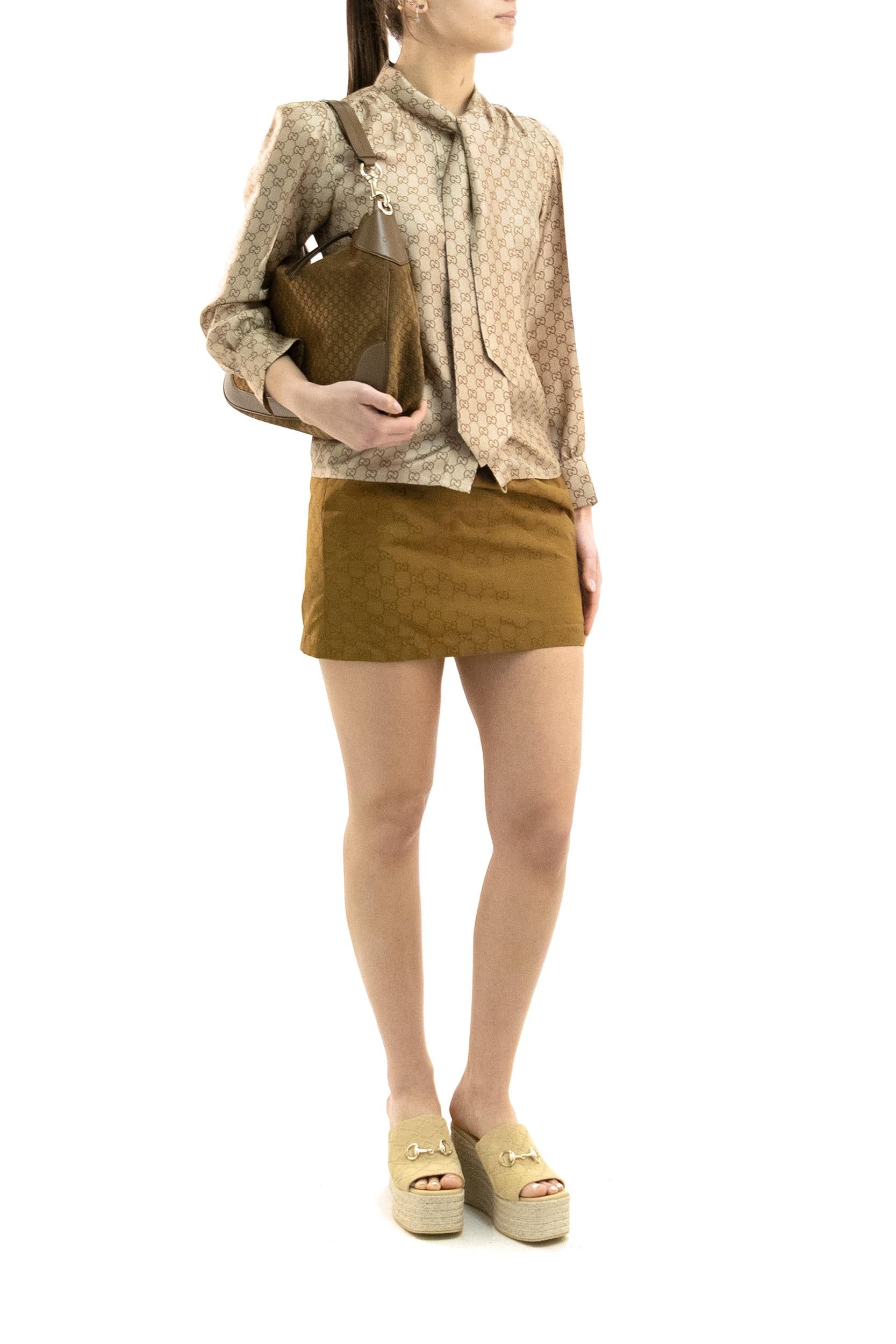 Camicia in Twill di Seta Stampata<BR/> 860513 ZAUUN 2072 GUCCI