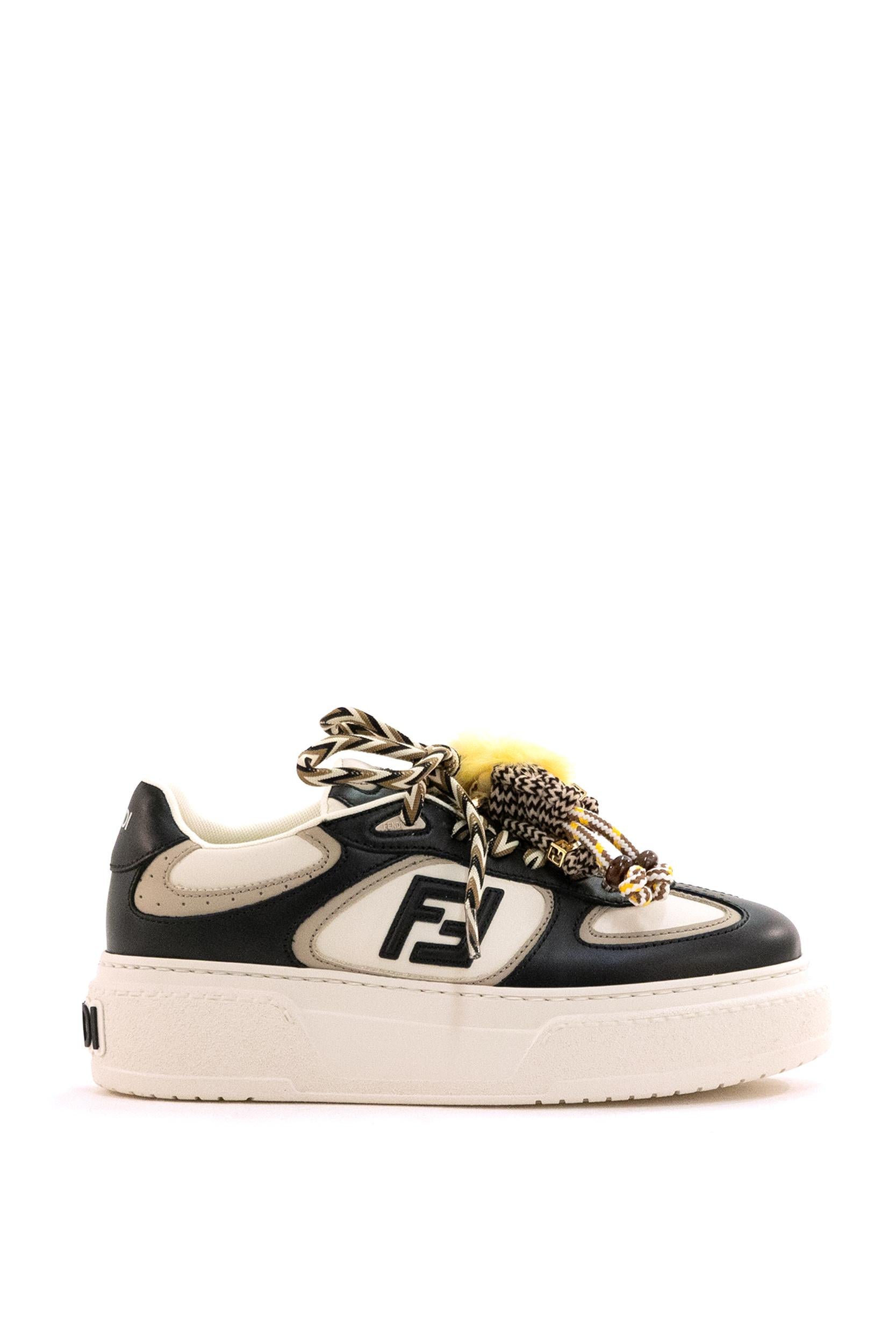Sneakers Fendi Match in pelle di colore bianco e nero <BR/> 8E8721 AY9N F1V7Q FENDI