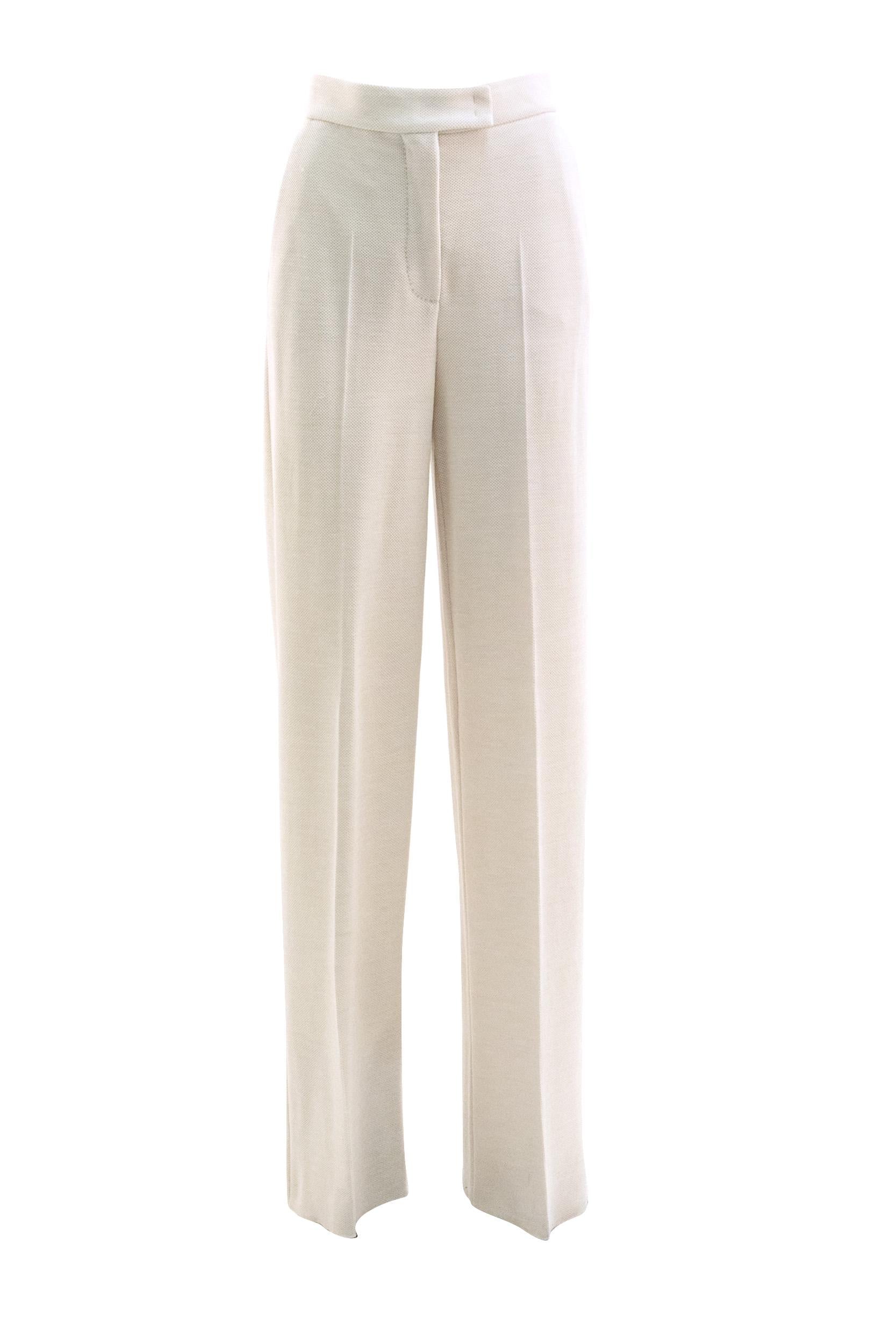 Pantaloni in jersey piquet color avorio<BR/> MXMATTINA 001 MAX MARA
