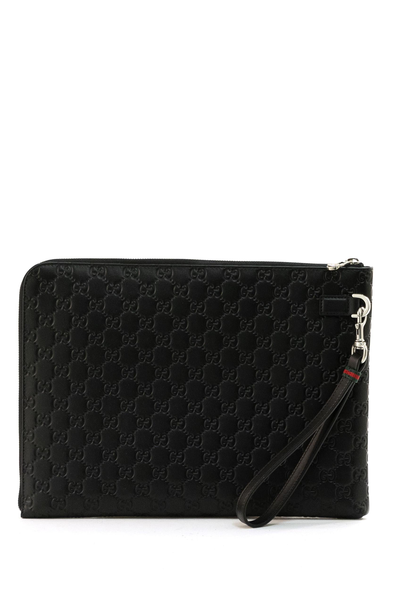 Pouch GG Emblem in Pelle<BR/> 850224 AAFOK 1053 GUCCI