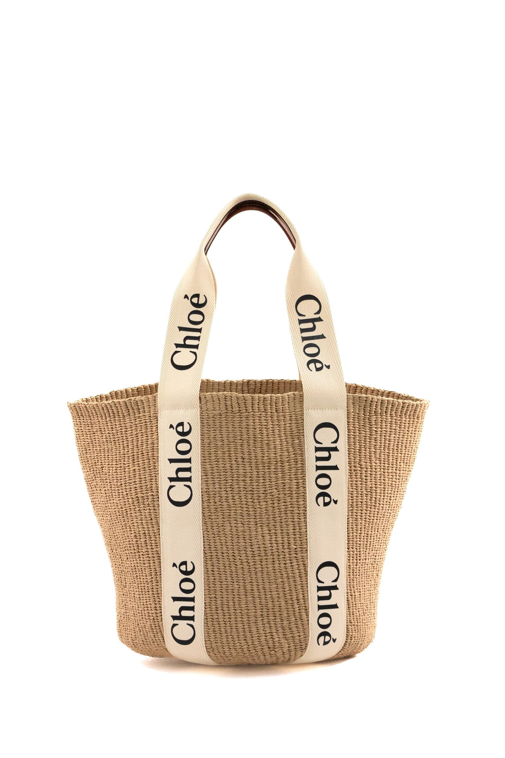 Borsa Woody in carta equo-solidale color naturale C22SS380G55 101 CHLOE'