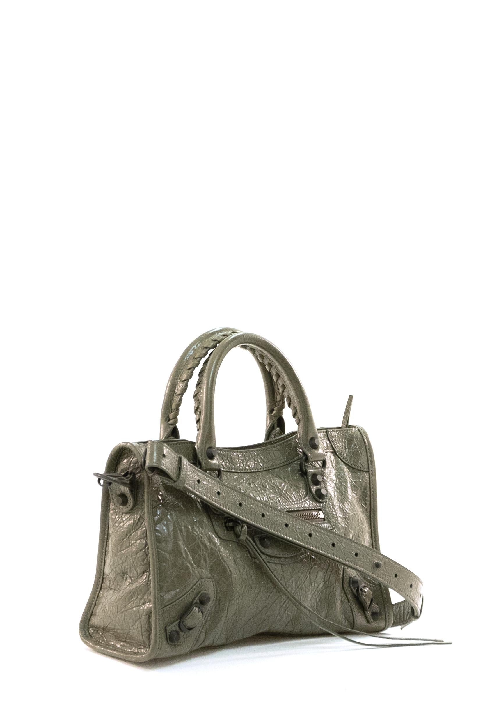 Borsa Le City Piccola in Nappa colore verde<BR/> 811442 2ABEK 3258 BALENCIAGA