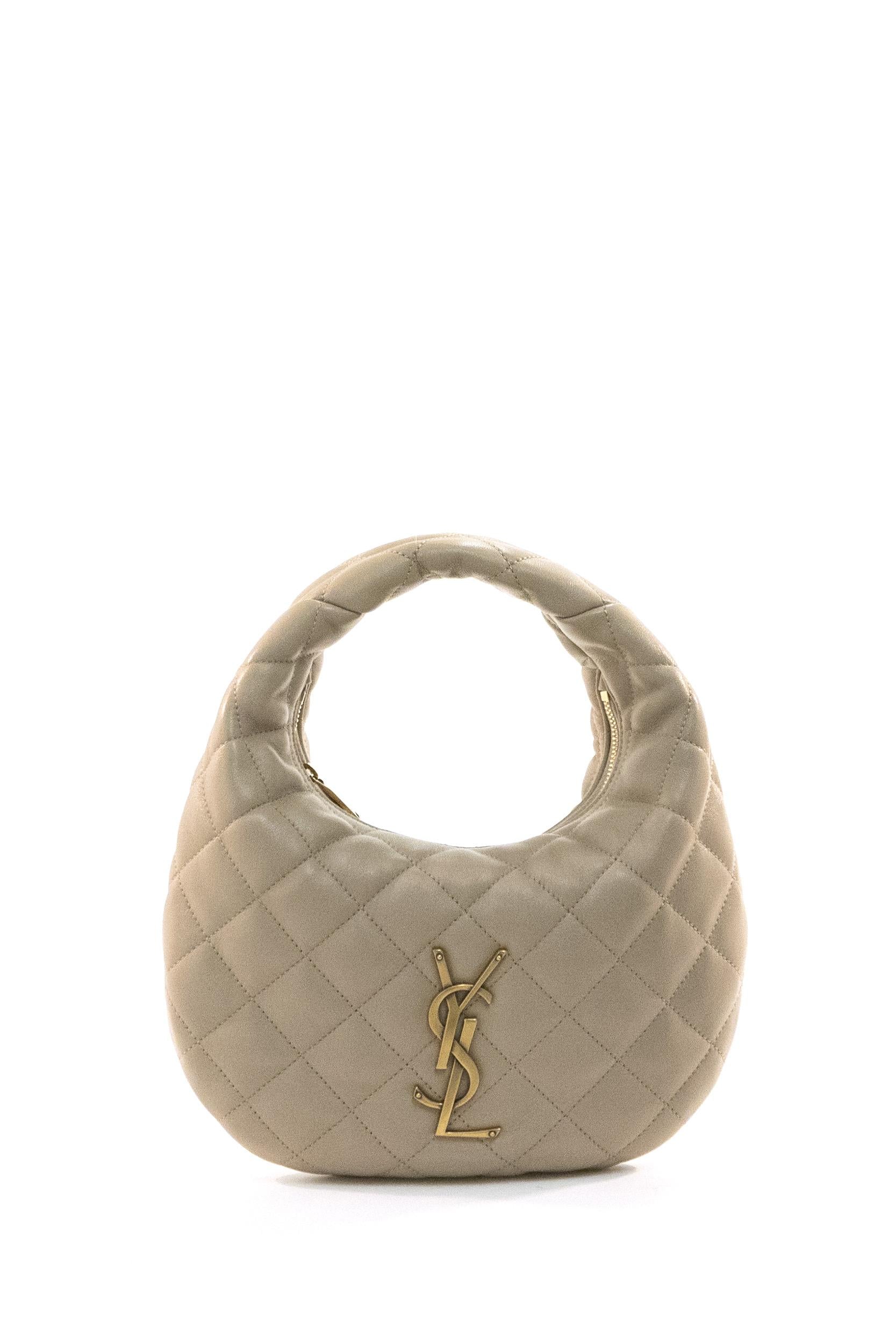Borsa Icarino in nappa trapuntata di colore beige<BR/> 851689 AAANG 2721 SAINT LAURENT
