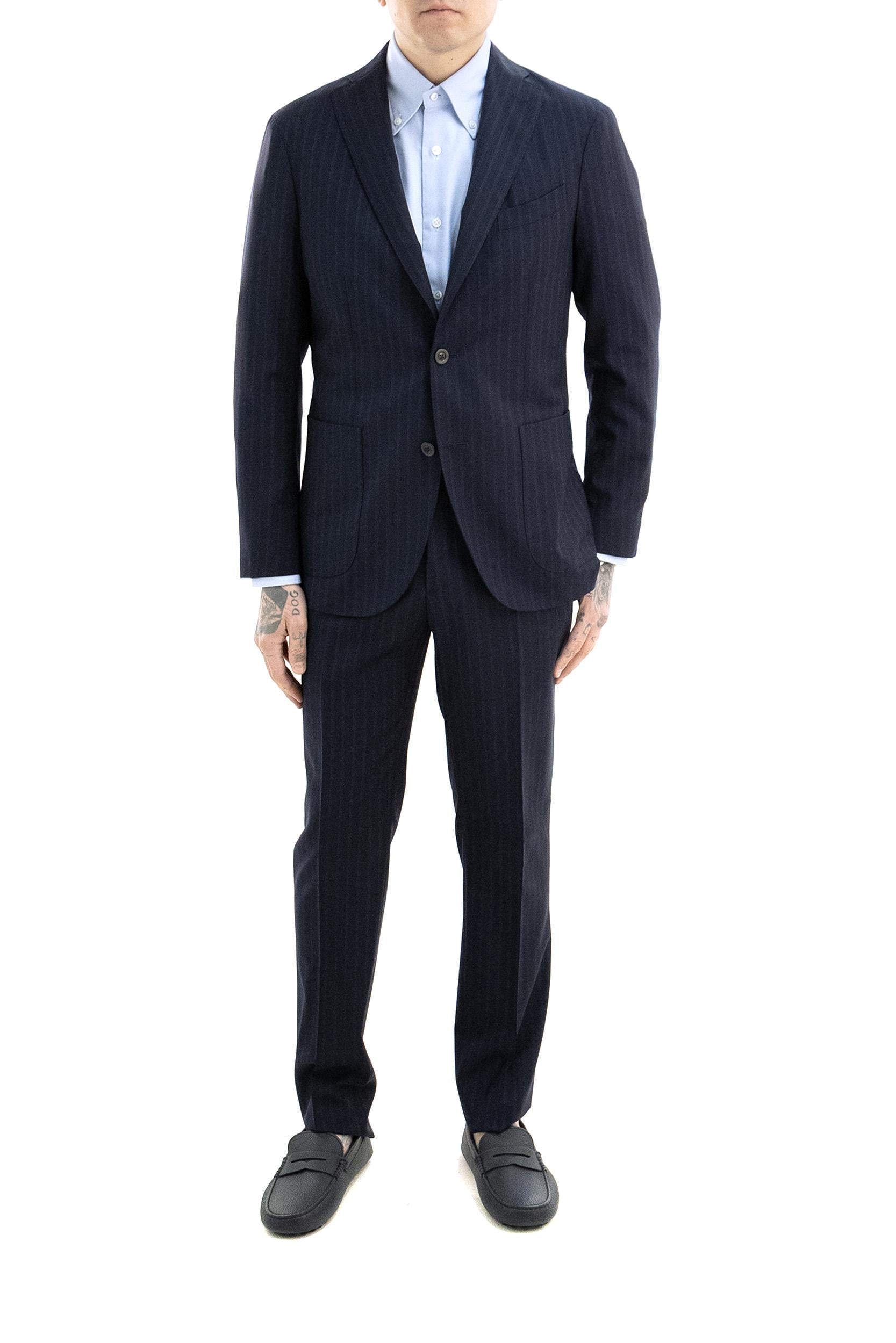 Abito Gessato in Lana<BR/> N13C2E SB6112 0790 BOGLIOLI