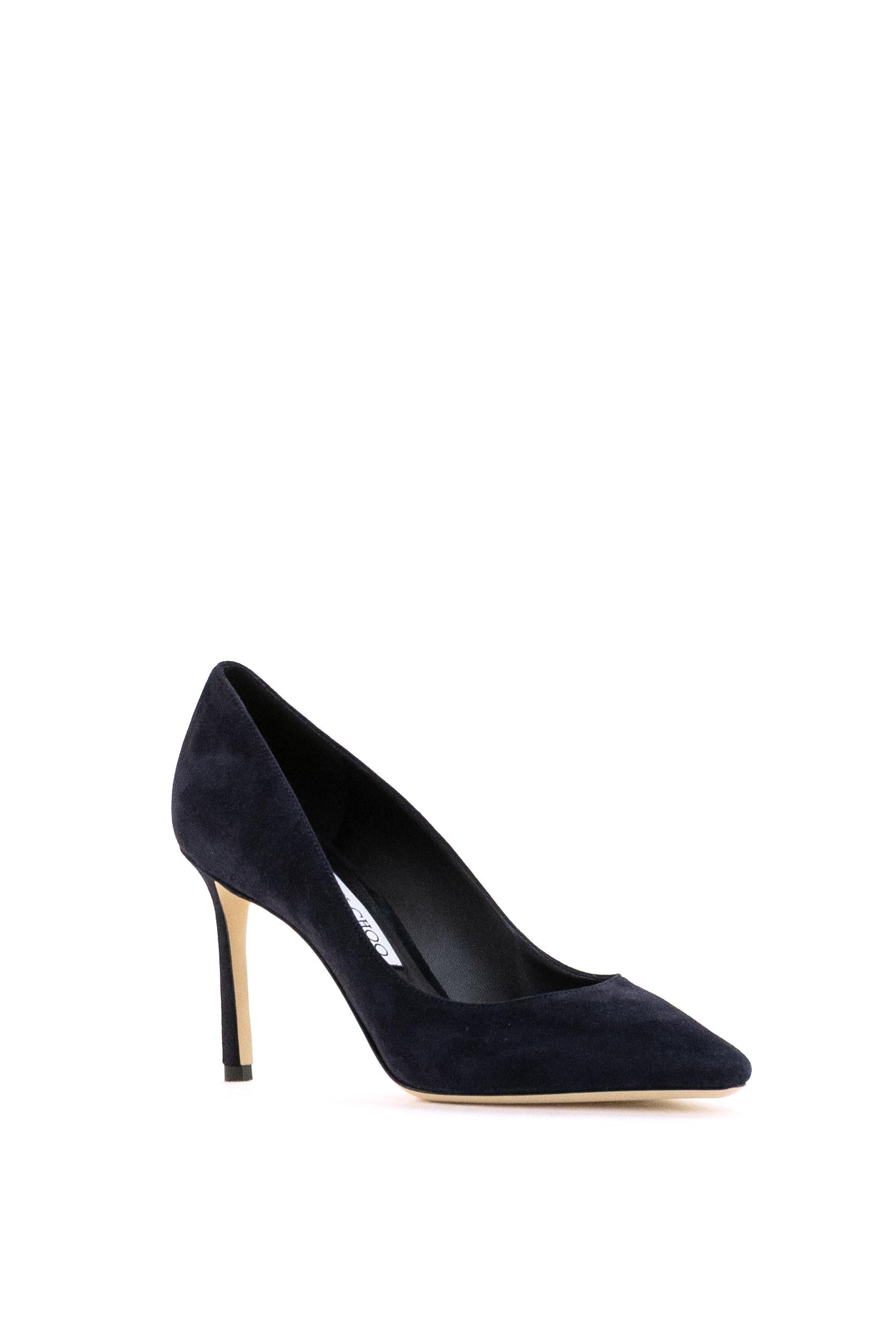 Décolleté Romy in Pelle Scamosciata<BR/> ROMY 85 KDU MARINE JIMMY CHOO