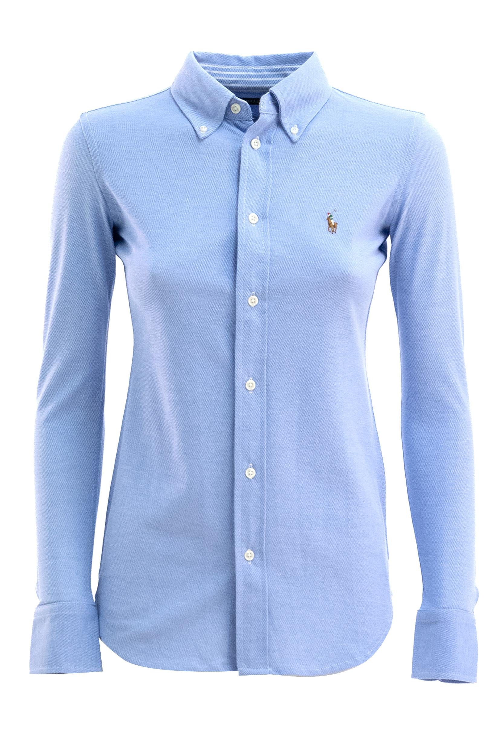 Camicia Oxford color azzurro <BR/> 211664427001 BLUE POLO RALPH LAUREN