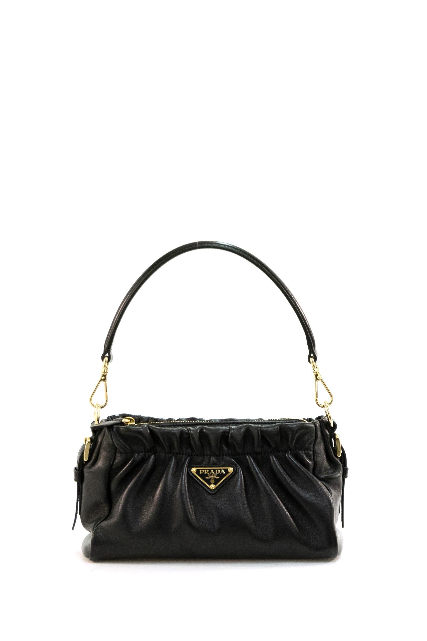 Borsa a Mano in Nappa<BR/> 1BC270 2DX8 F0002 PRADA
