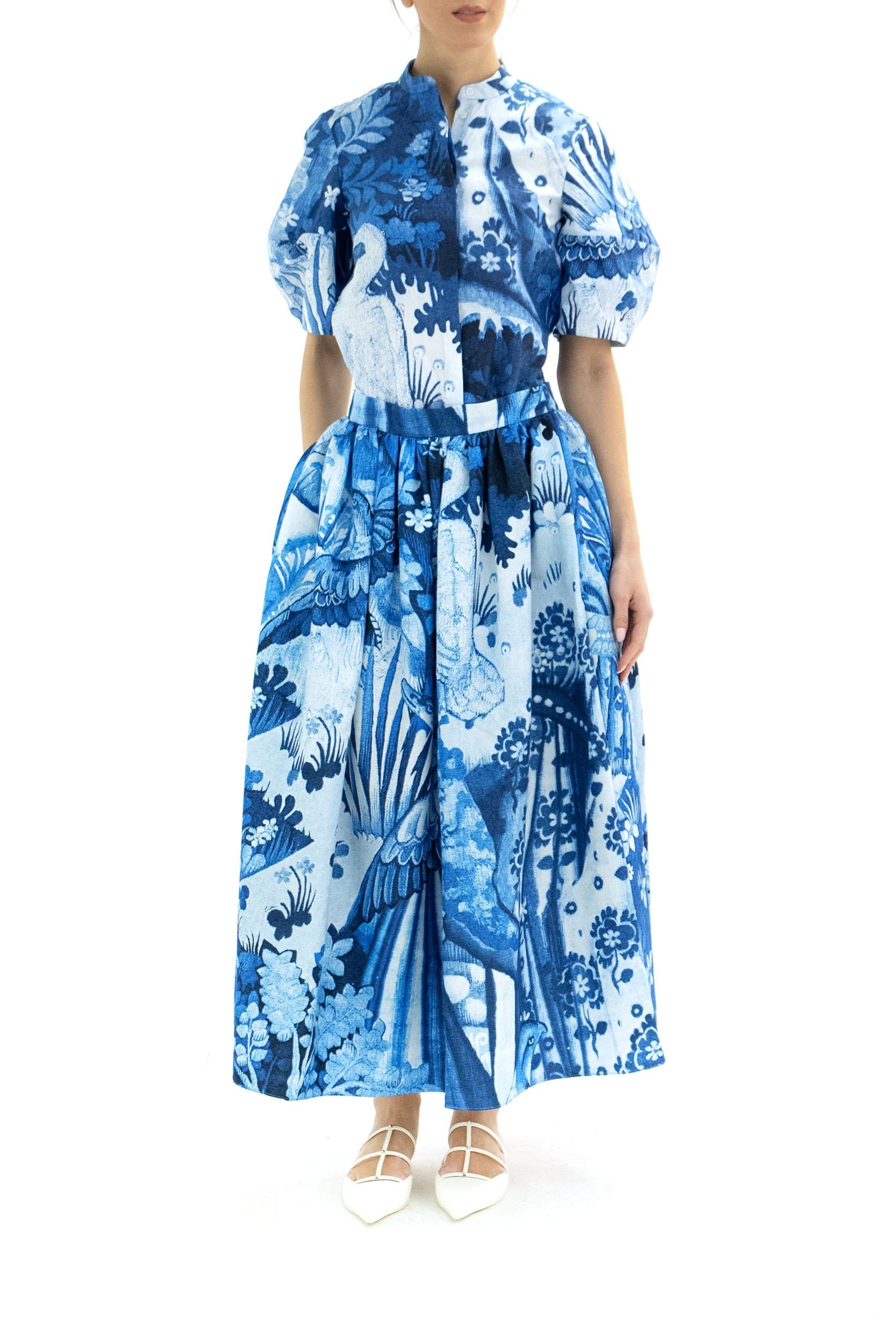 Gonna con Stampa<BR/> S1S12BLTCVF LUPIN BLUE ERDEM