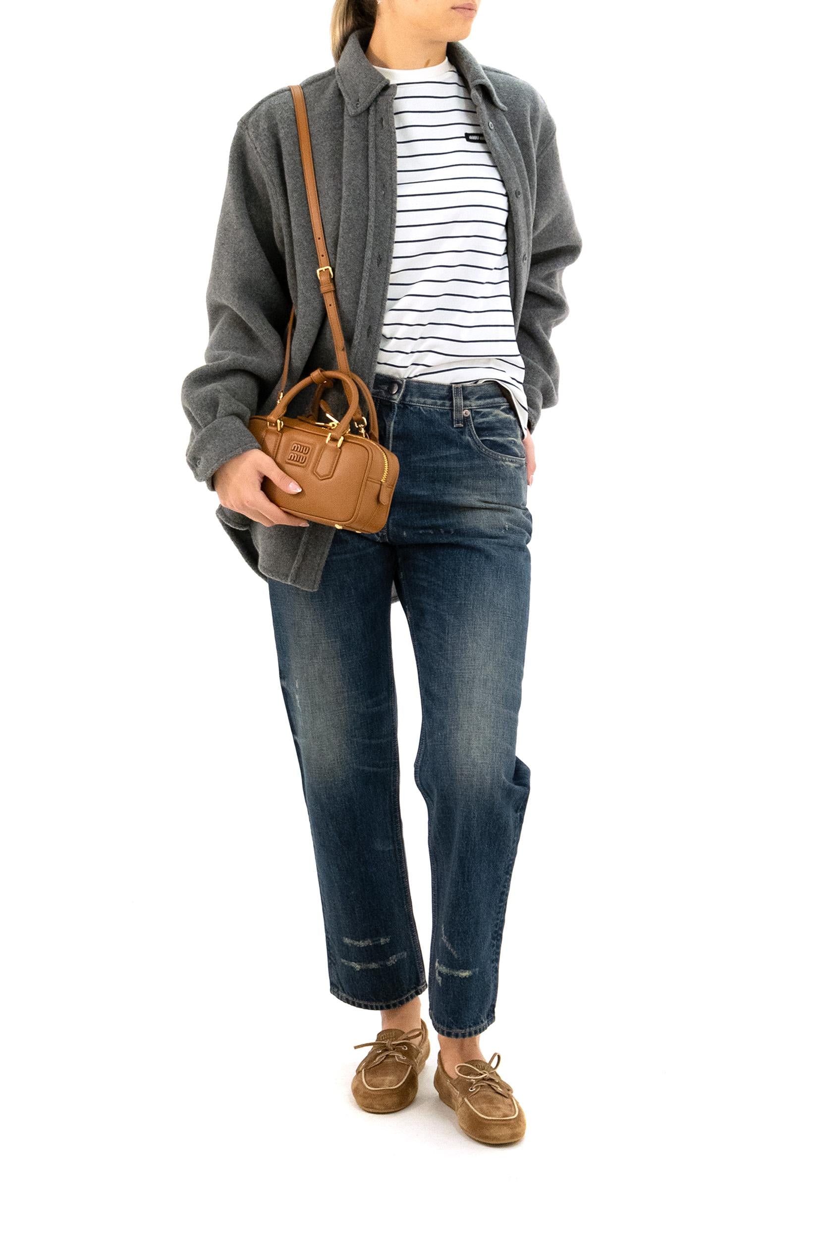 Camicia in pile di colore grigio<BR/> MK1626 S OOO 15V3 F0031 MIU MIU