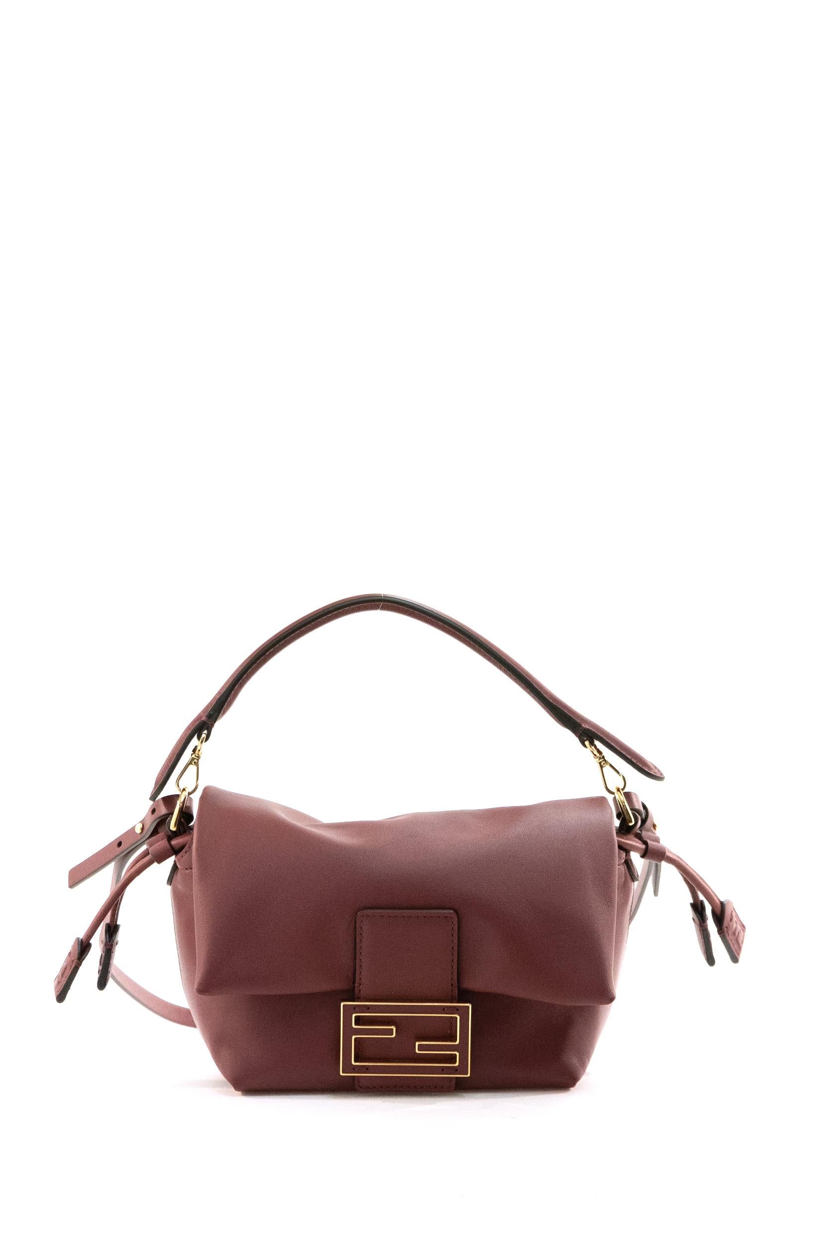 Mamma Baguette Small in nappa color bordeaux <BR/> 8BS105 ABVE F0YPU FENDI