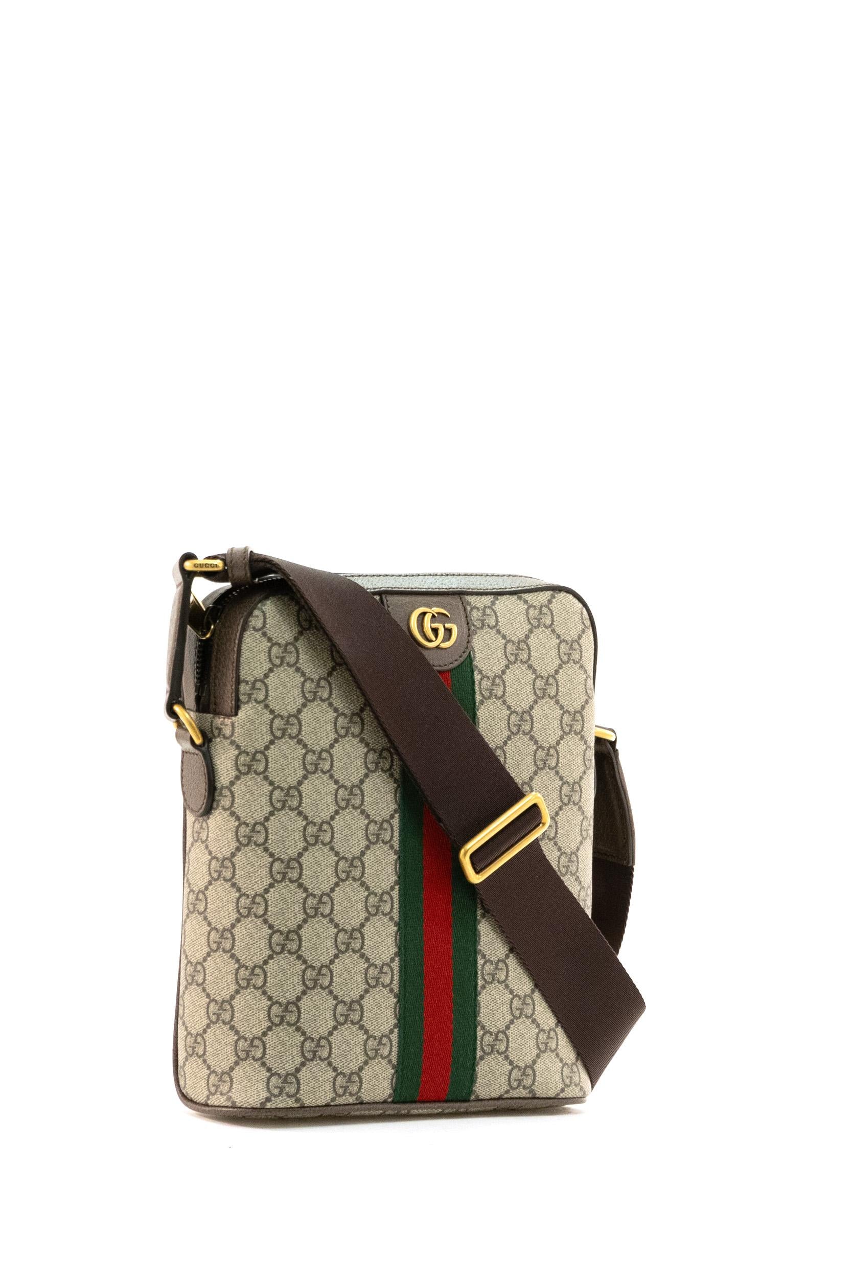 Borsa Ophidia in tessuto GG beige e marrone scuro<BR/> 839103 FAEOF 9745 GUCCI
