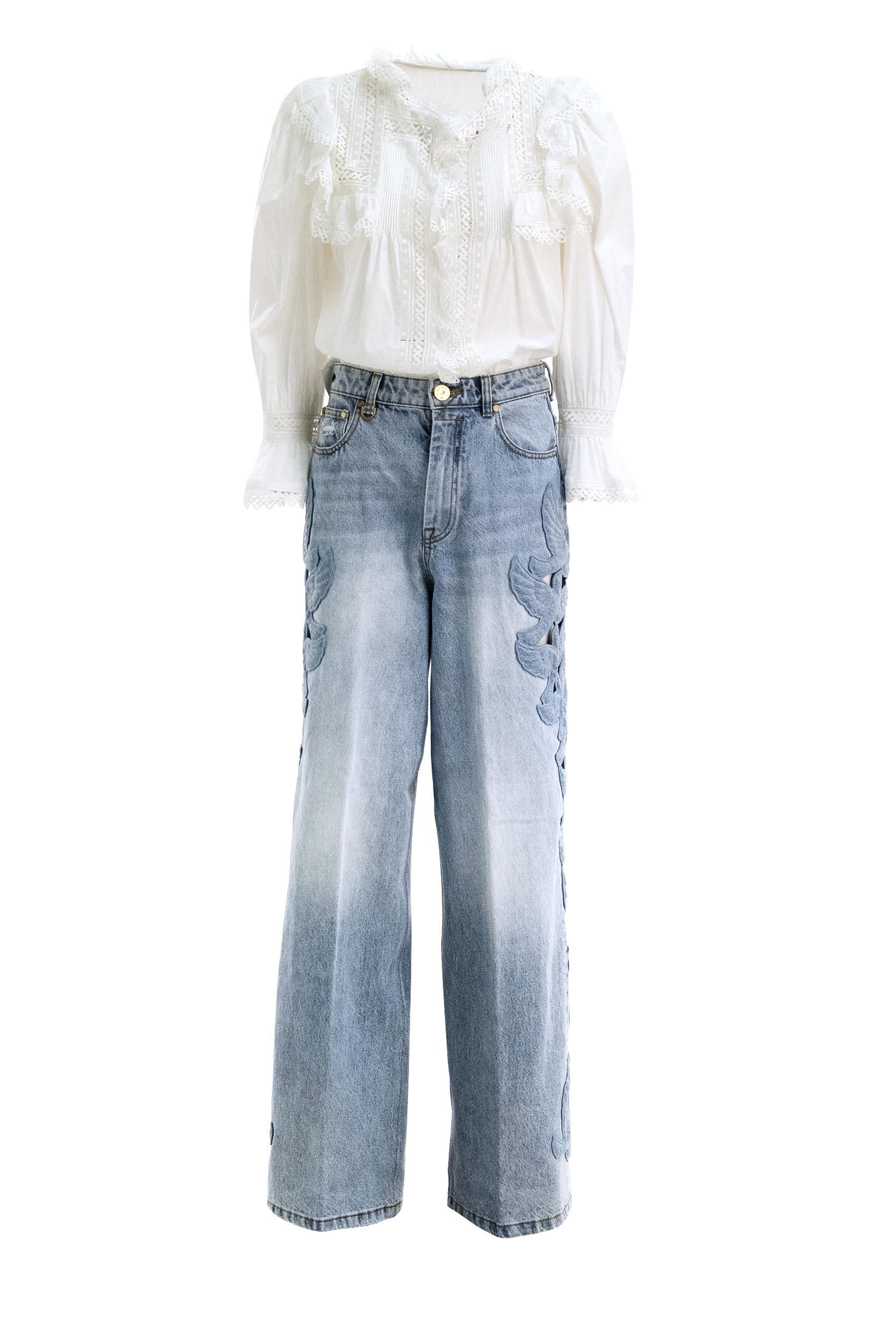 Jeans Alchemy in denim di colore azzurro<BR/> 8184PS262 SEA ZIMMERMANN